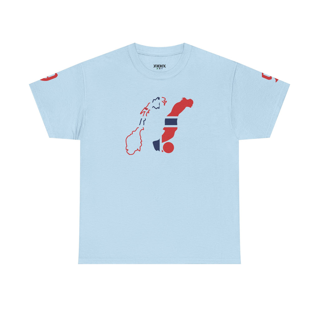 Haaland Norway Map Flag T‑Shirt — Scandinavian Pride Tee with Number 9