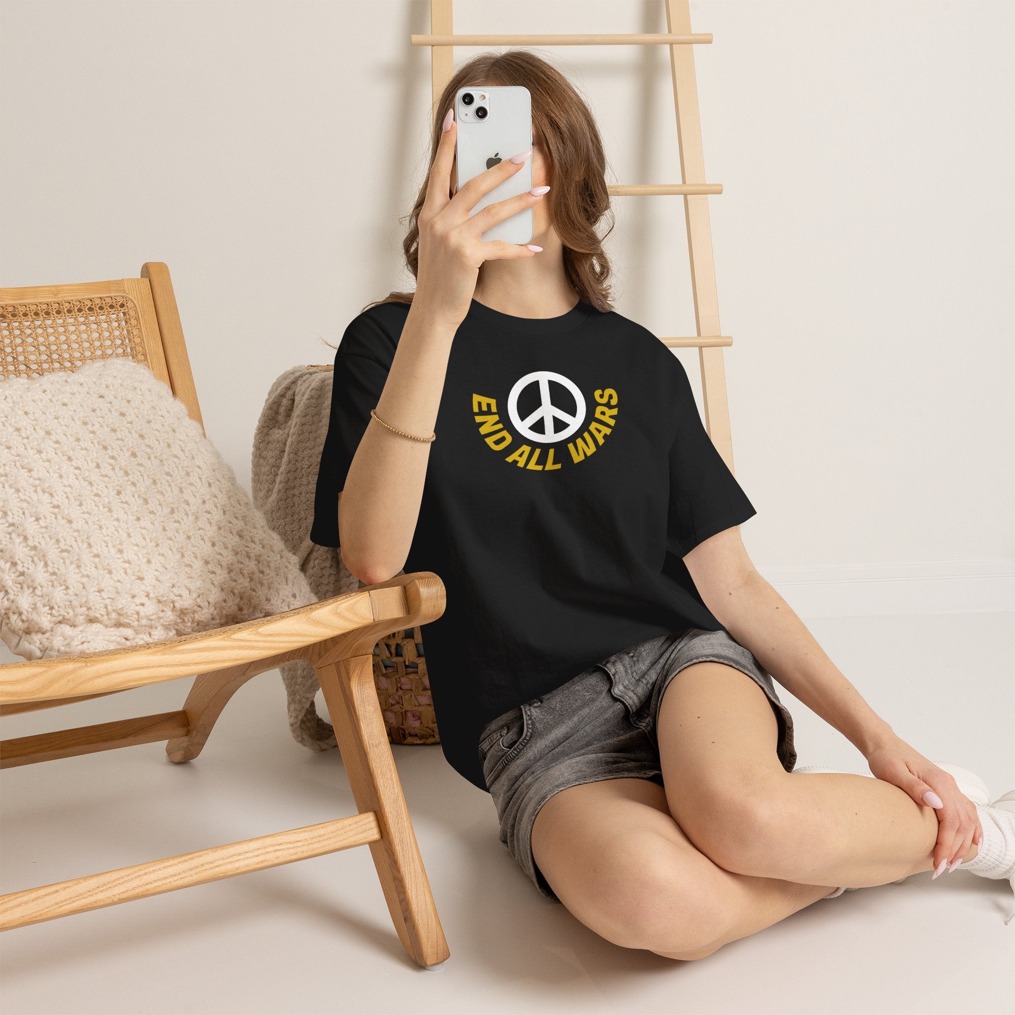 Peace Symbol T-Shirt — "End All Wars" Anti-War Graphic Tee