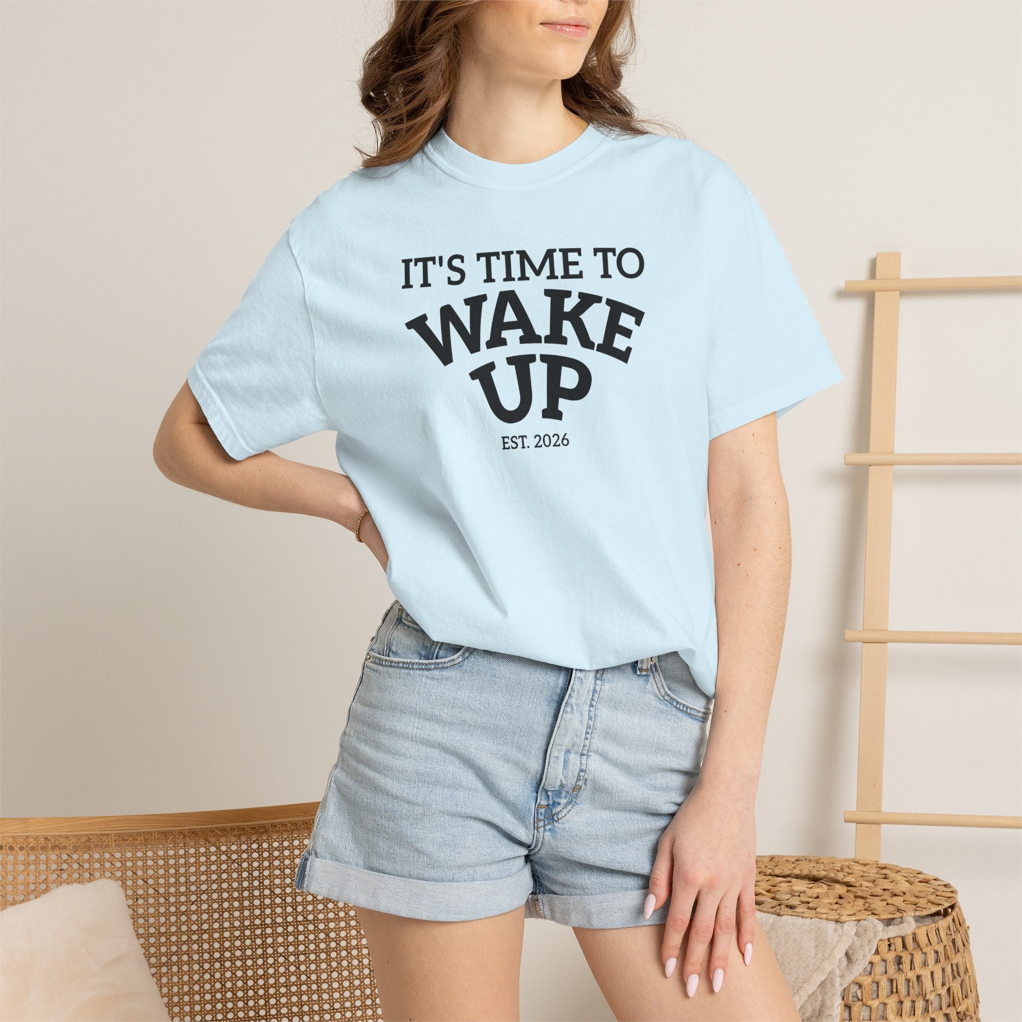 Wake Up Graphic T-Shirt — "It's Time to Wake Up" Casual Tee
