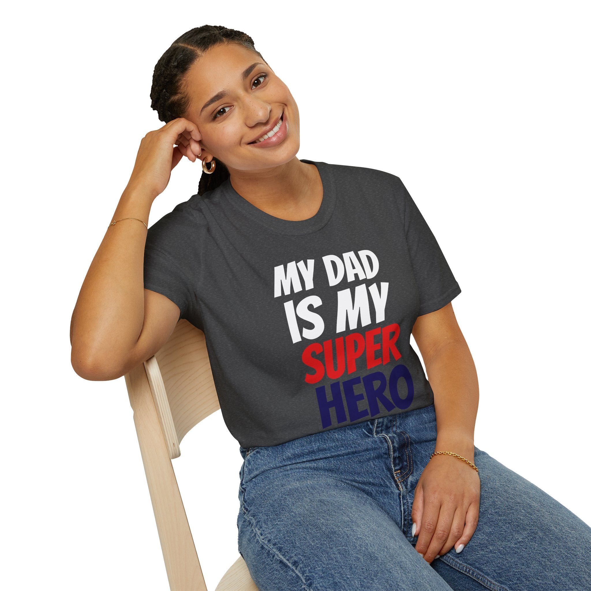 Superhero Dad T-Shirt — "My Dad Is My Superhero" Positive Message Tee