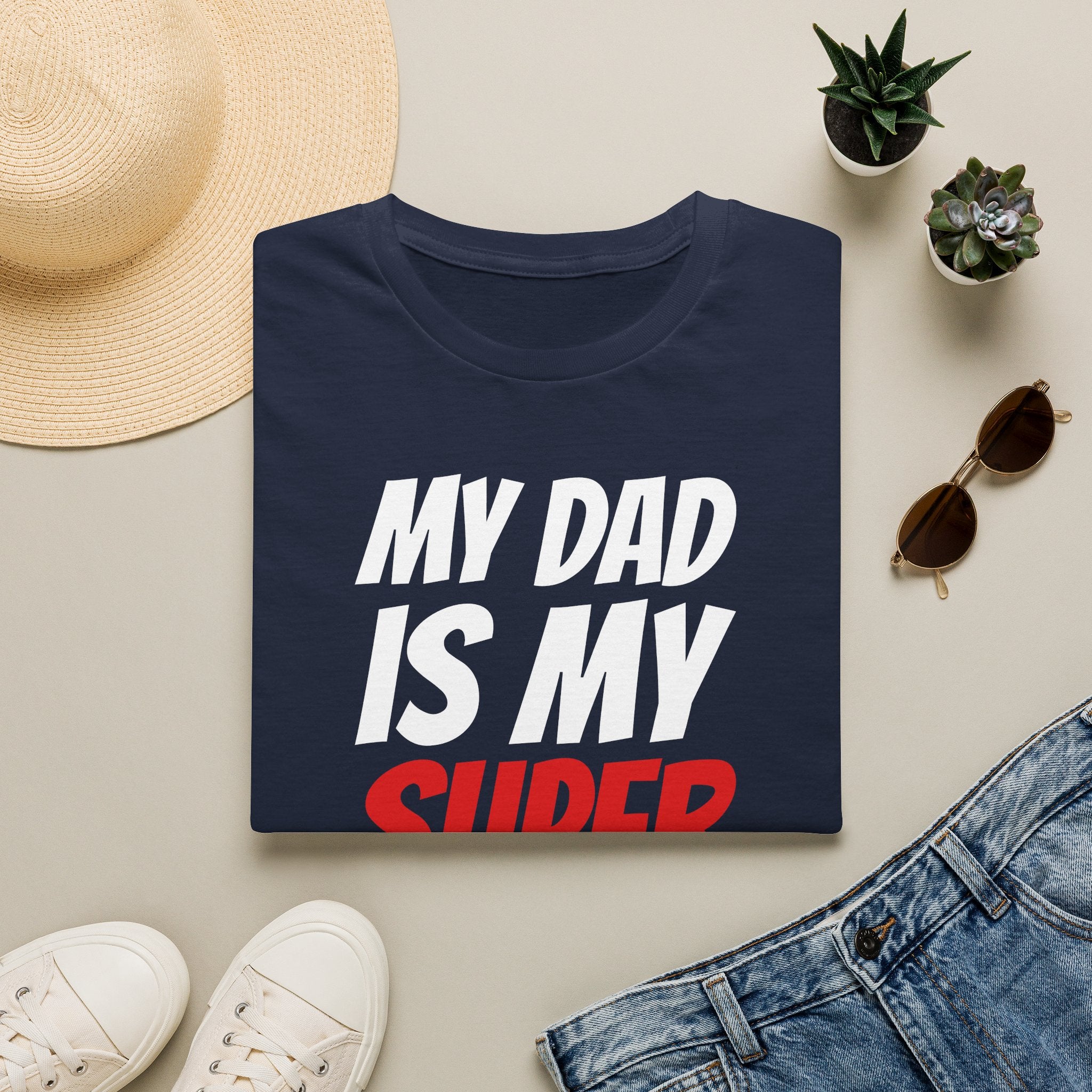 Superhero Dad T-Shirt — "My Dad Is My Superhero" Positive Message Tee