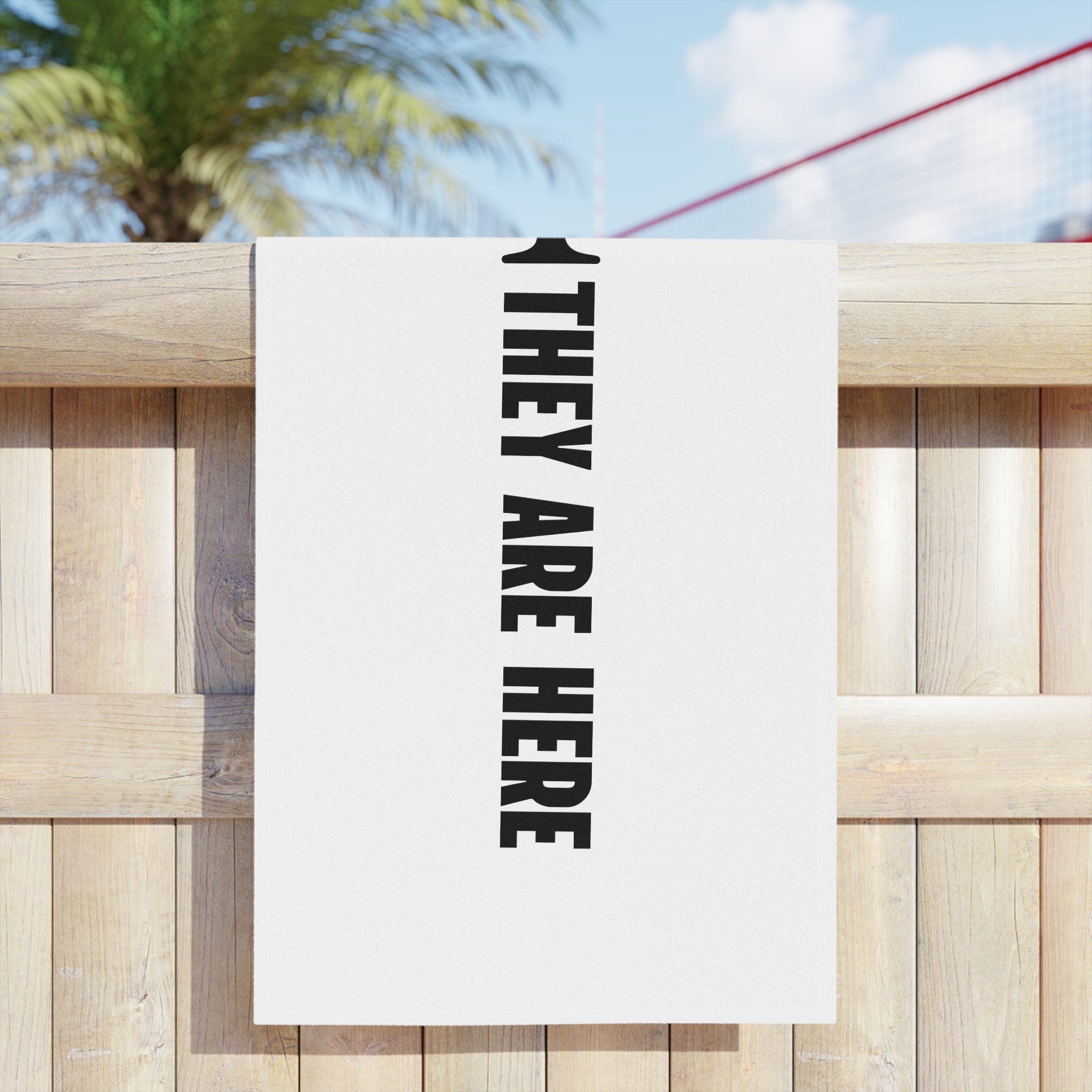 Alien Beach Towel — "They Are Here" Graphic Beach Towel
