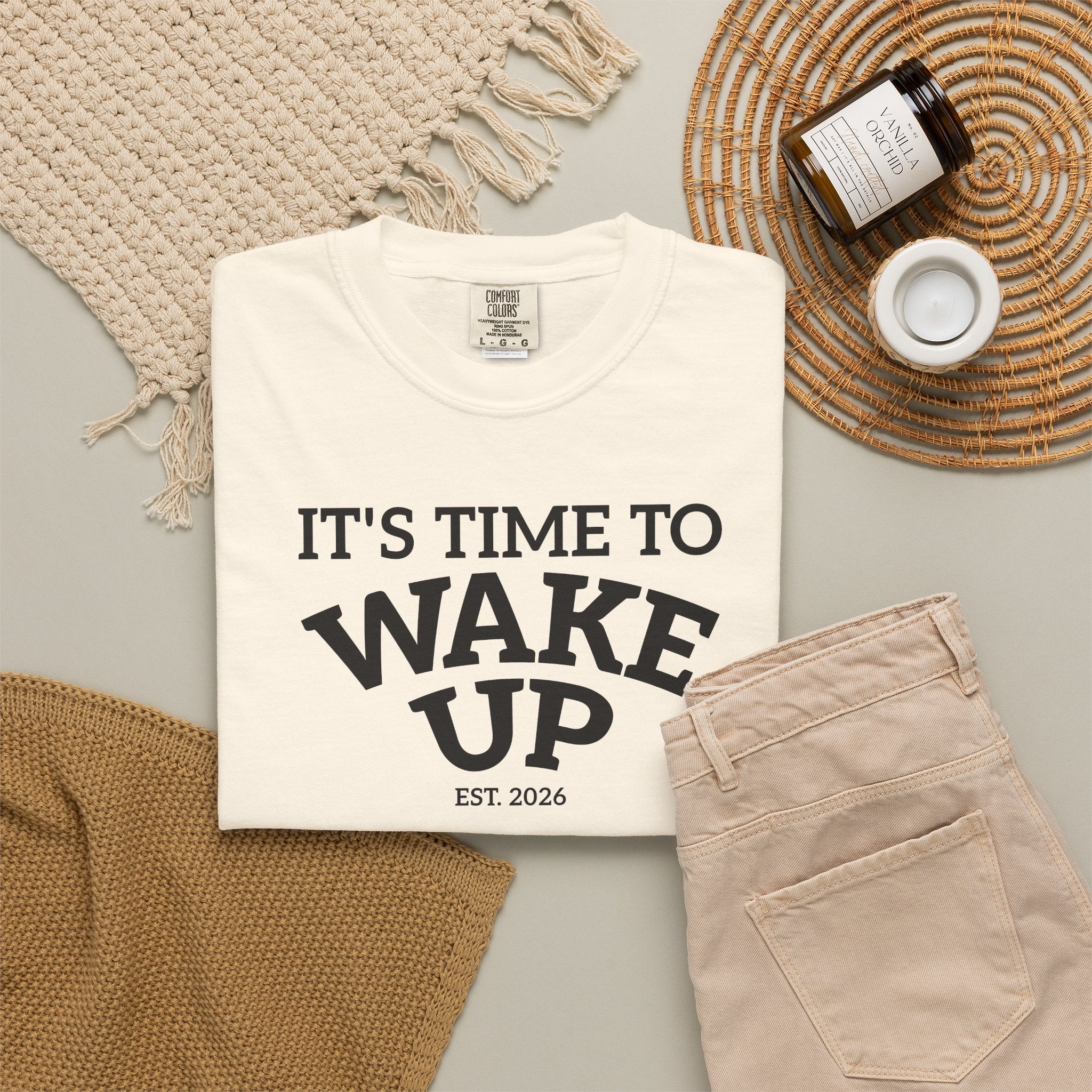 Wake Up Graphic T-Shirt — "It's Time to Wake Up" Casual Tee