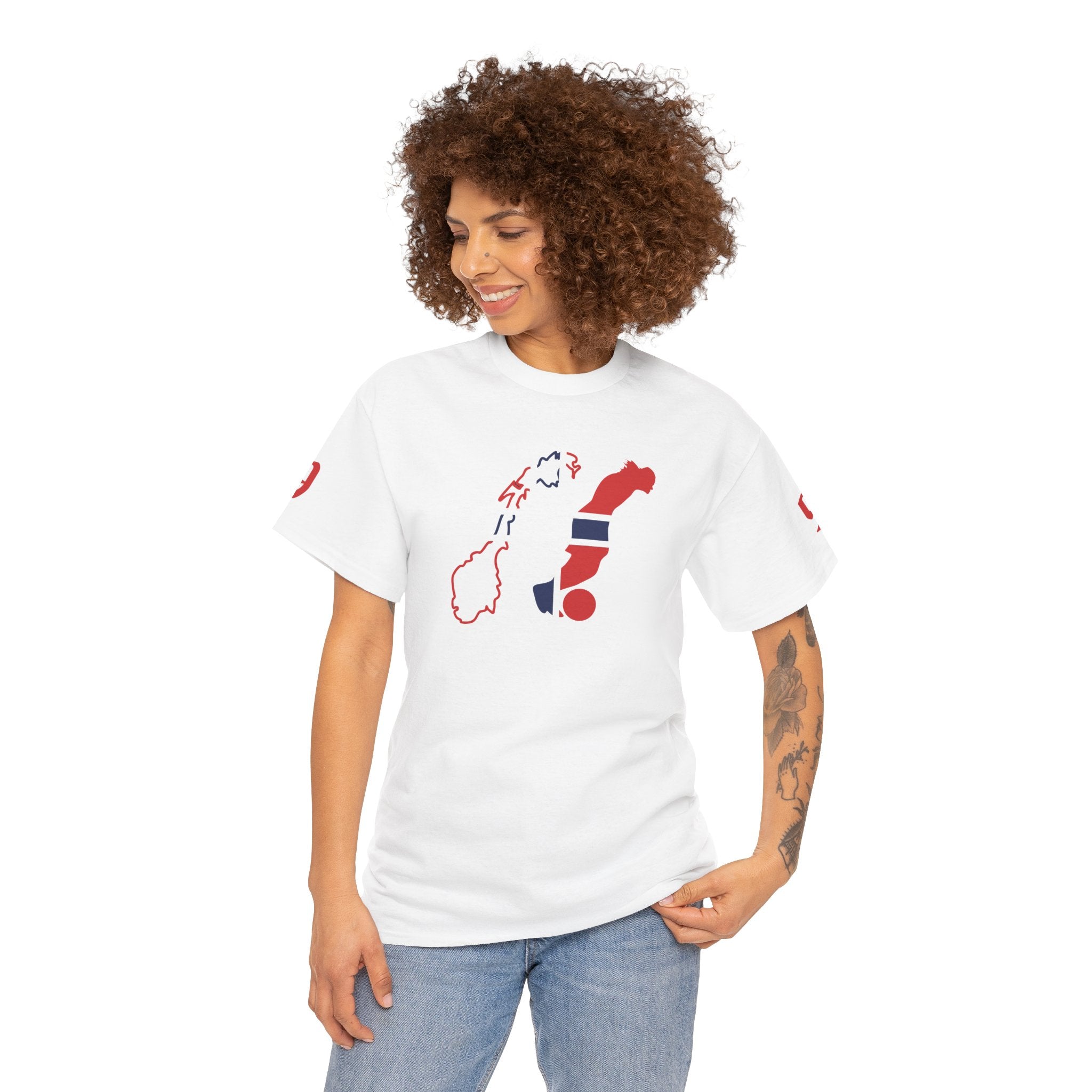 Haaland Norway Map Flag T‑Shirt — Scandinavian Pride Tee with Number 9