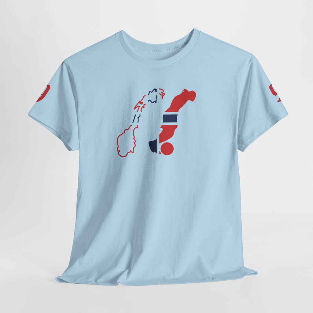 Haaland Norway Map Flag T‑Shirt — Scandinavian Pride Tee with Number 9