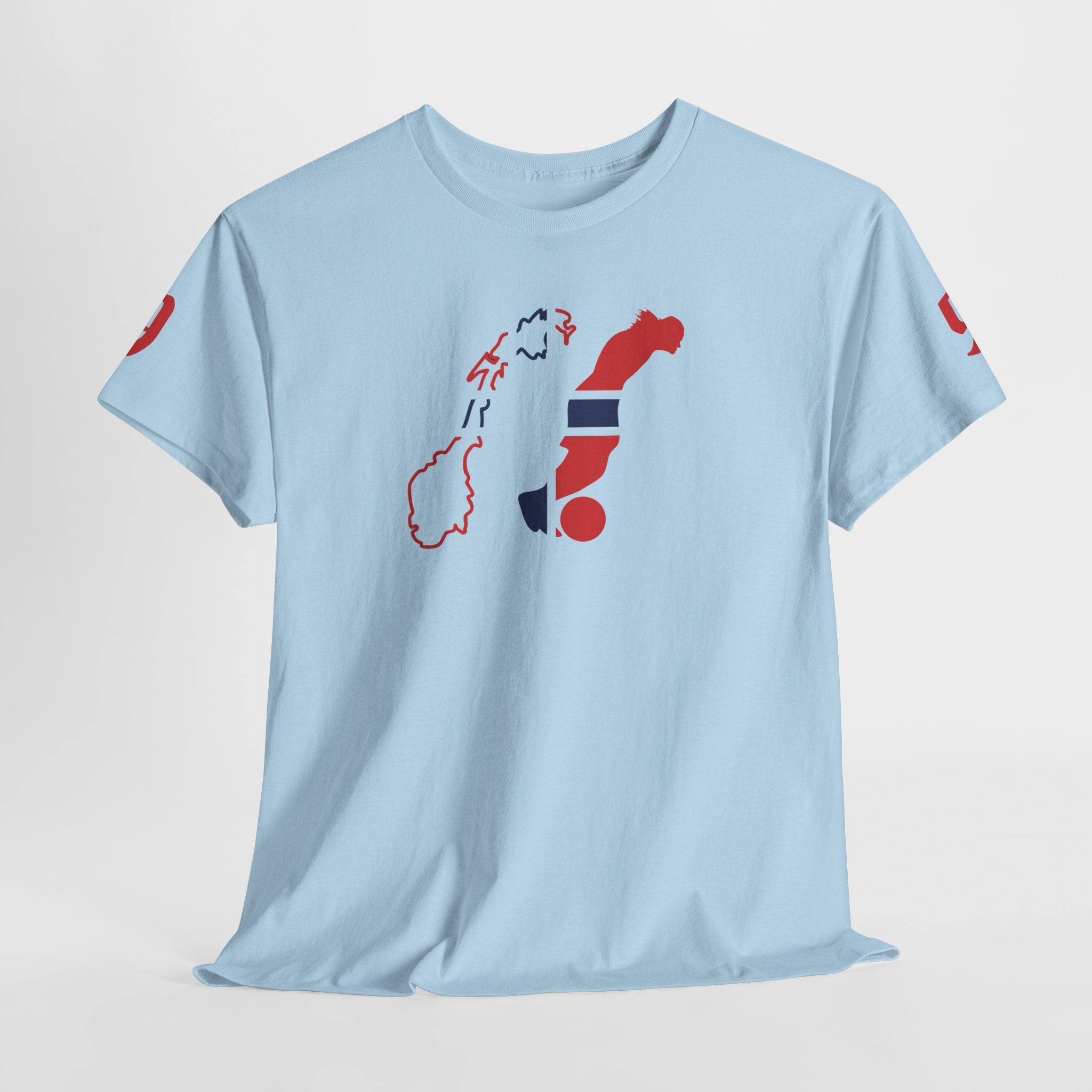 Haaland Norway Map Flag T‑Shirt — Scandinavian Pride Tee with Number 9