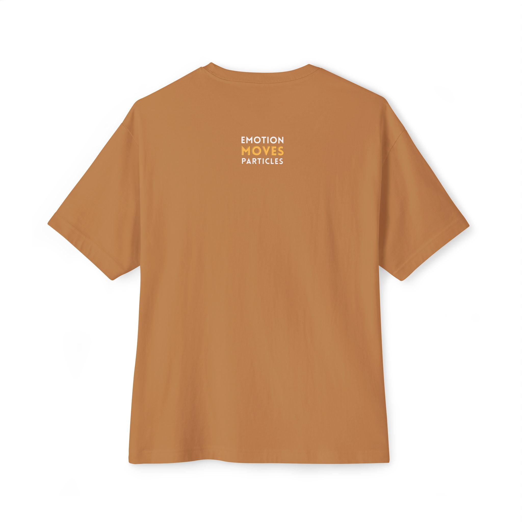 Emotion Moves Particles Dark Tee — Minimalist Motivational Graphic T-Shirt