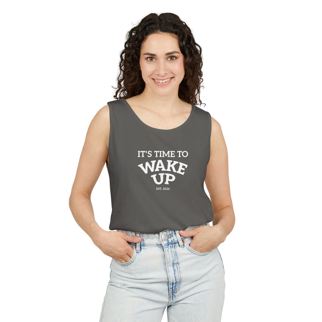 Wake Up Tank Top dark — Casual Graphic Tank