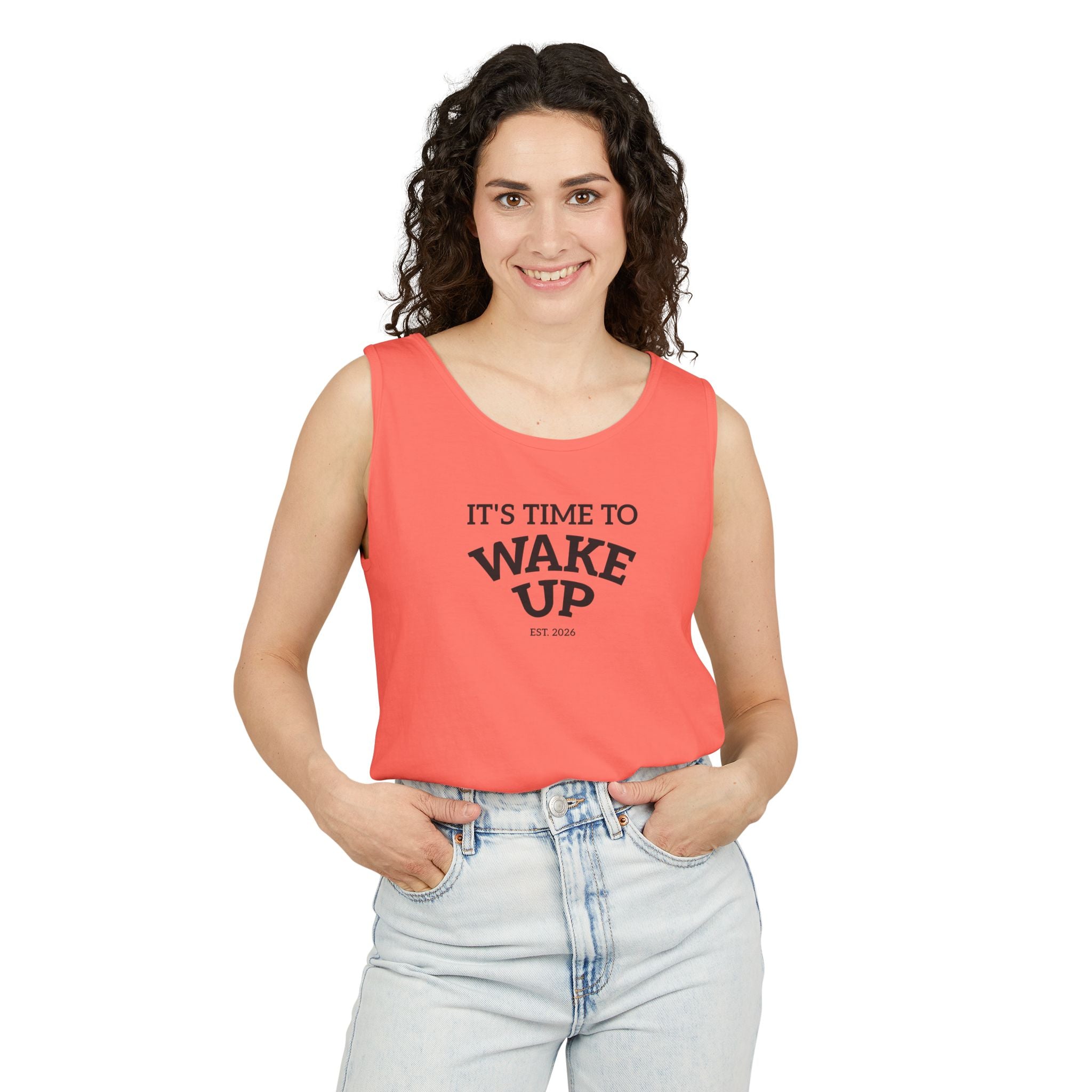 Wake Up Tank Top dark — Casual Graphic Tank