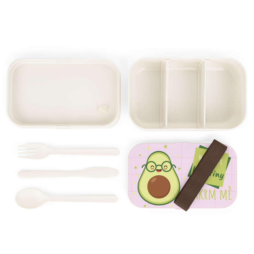 Personalized Avocado Bento Lunch Box – "Nakrm mě" Cute Kawaii Kid’s Lunchbox