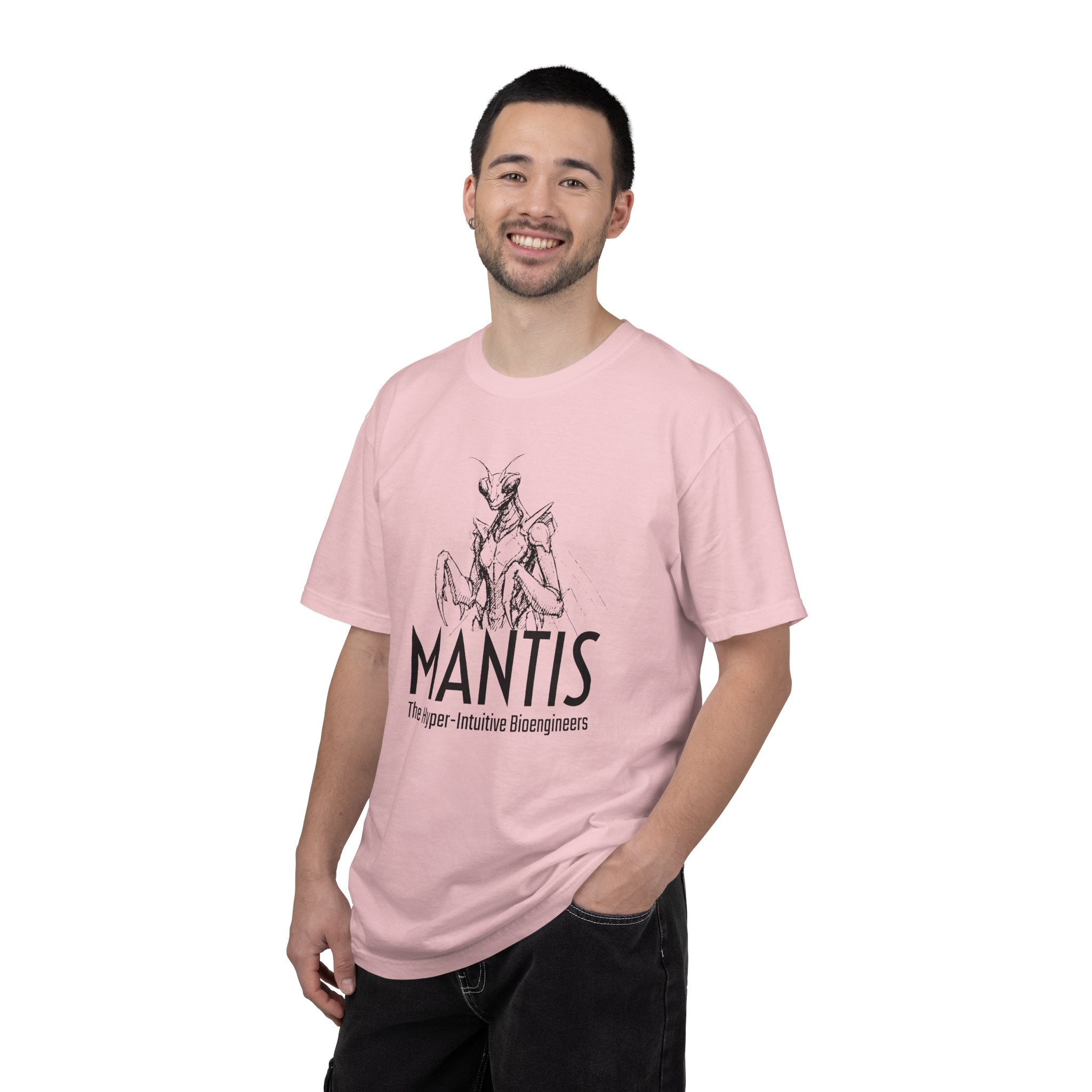 Alien Mantis Graphic T-Shirt — "The Hyper-Intuitive Bioengineers" Illustrated Tee