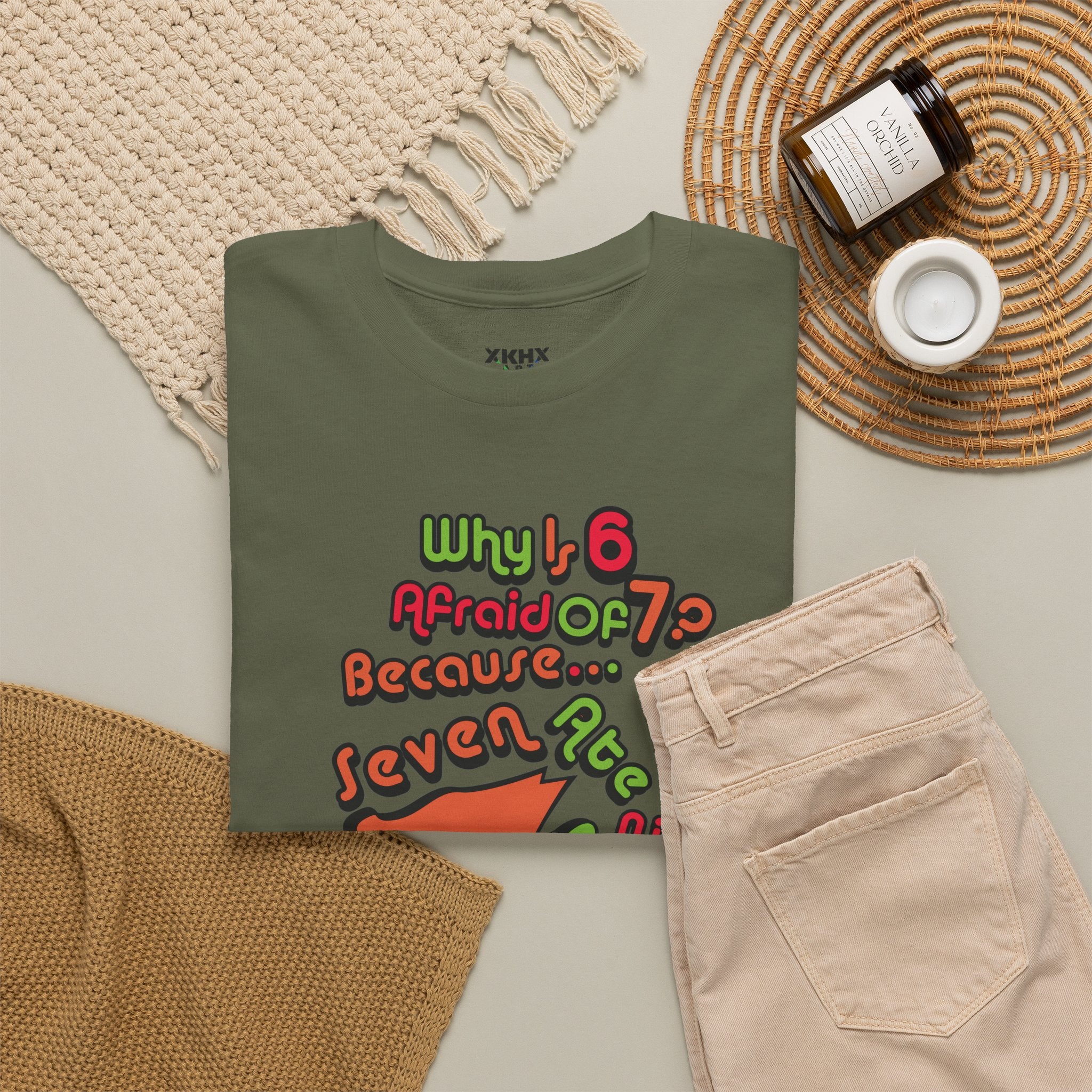 Why is 6 Afraid of 7? "Because 7 Ate 9" Funny Numbers Tee