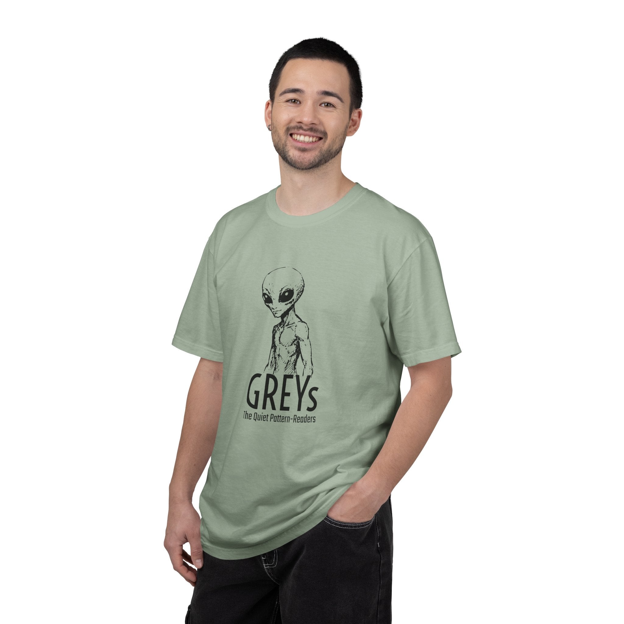 Alien Greys Graphic T-Shirt — "The Quiet Partners" Illustrated Tee