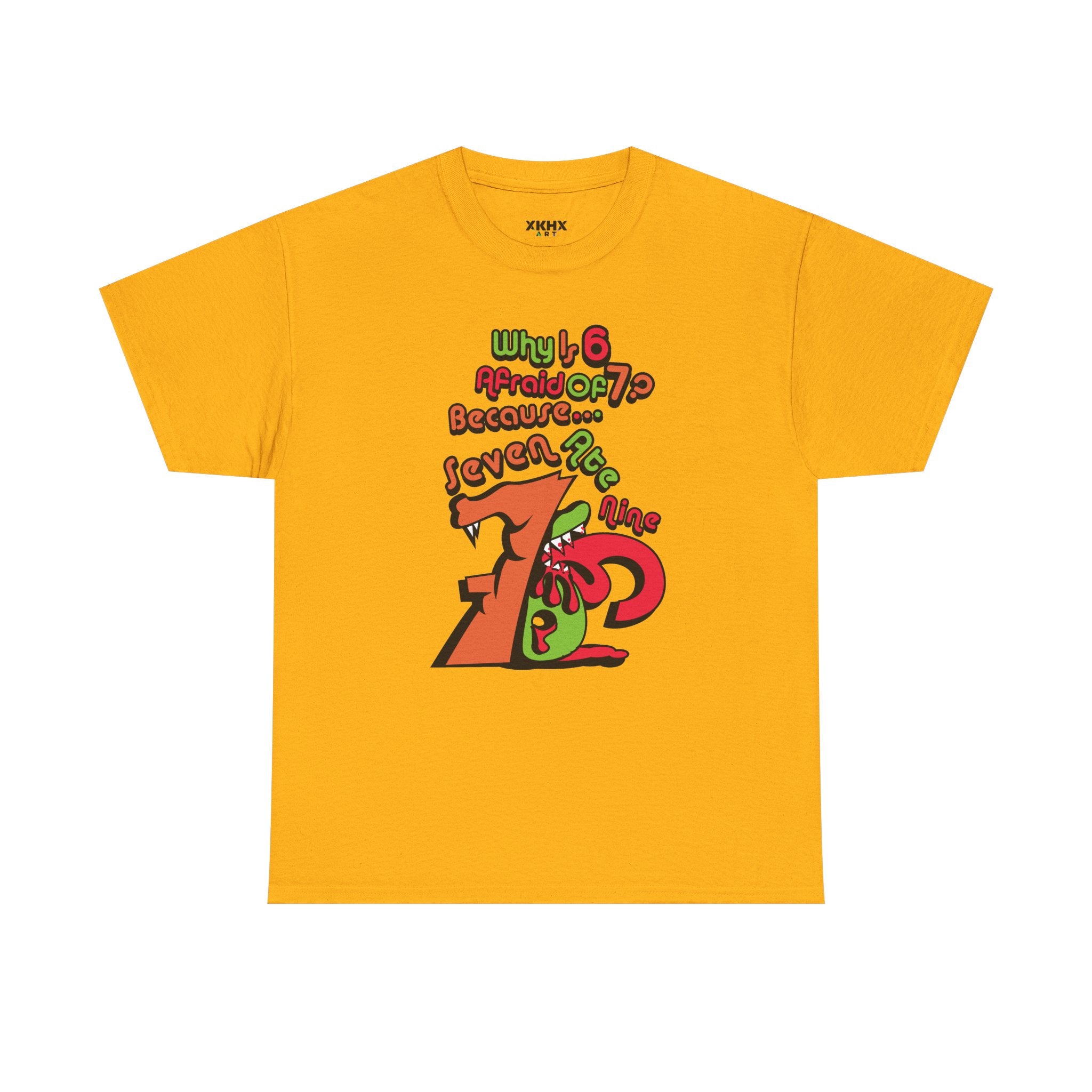 Why is 6 Afraid of 7? "Because 7 Ate 9" Funny Numbers Tee