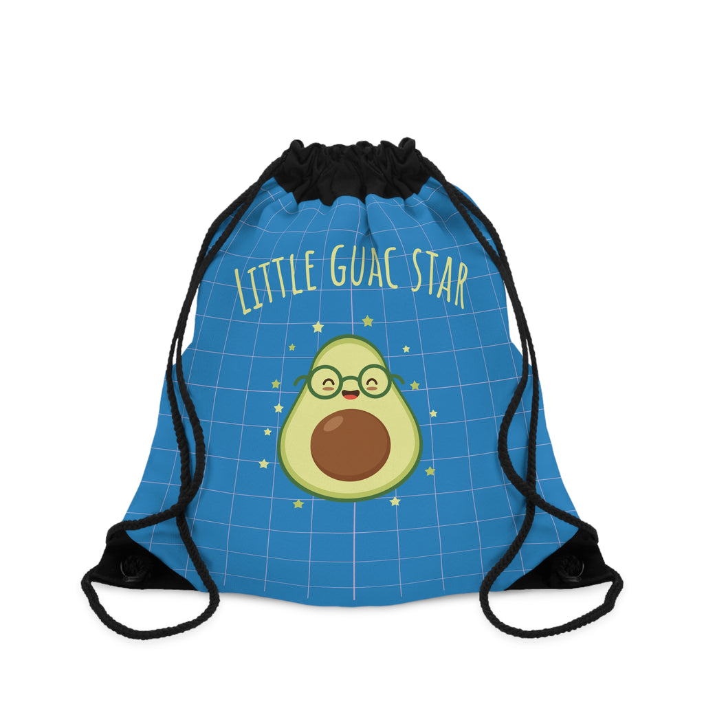 Little Guac Star Avocado Drawstring Bag — Cute Pink Gym Sack for Elementary Back-to-School
