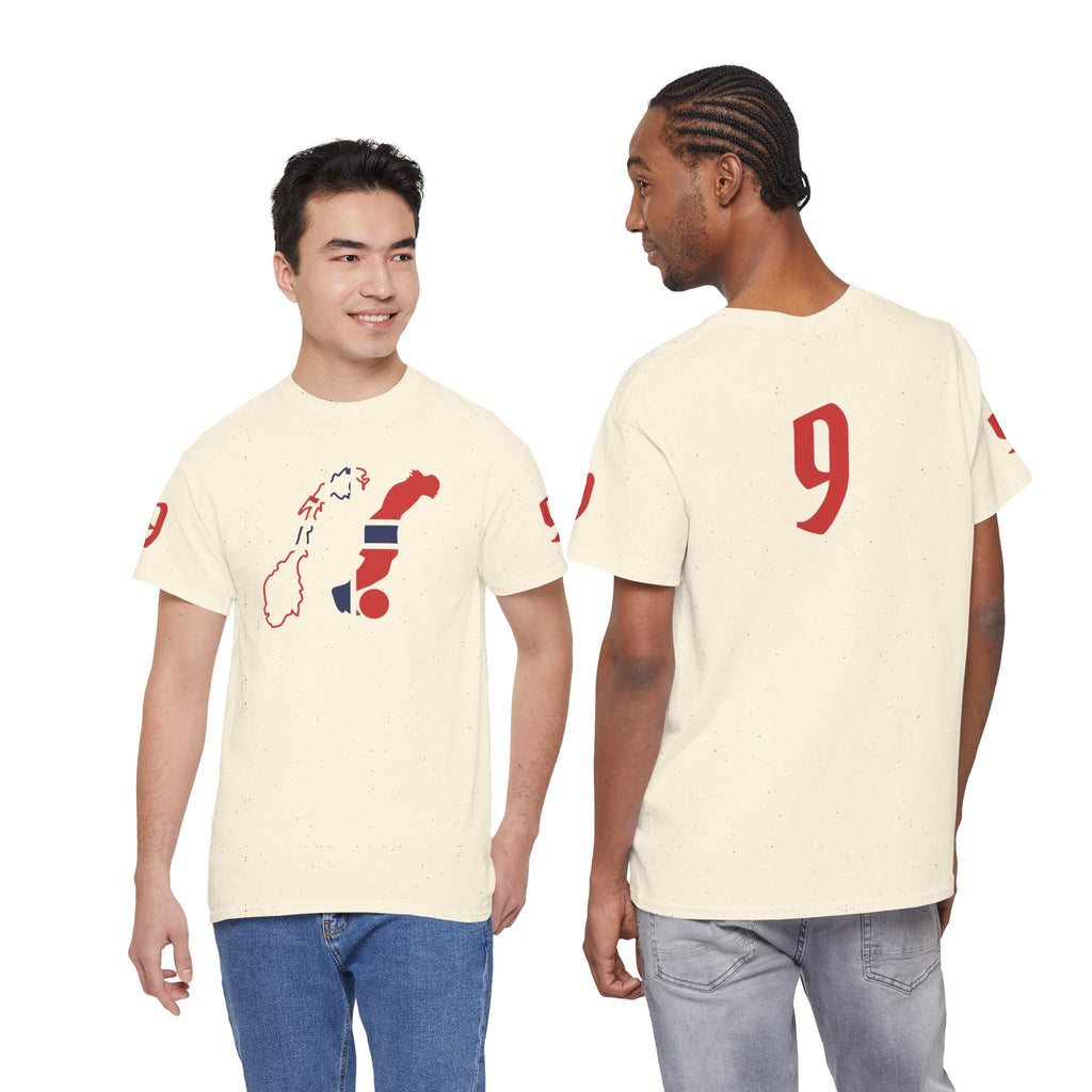 Haaland Norway Map Flag T‑Shirt — Scandinavian Pride Tee with Number 9