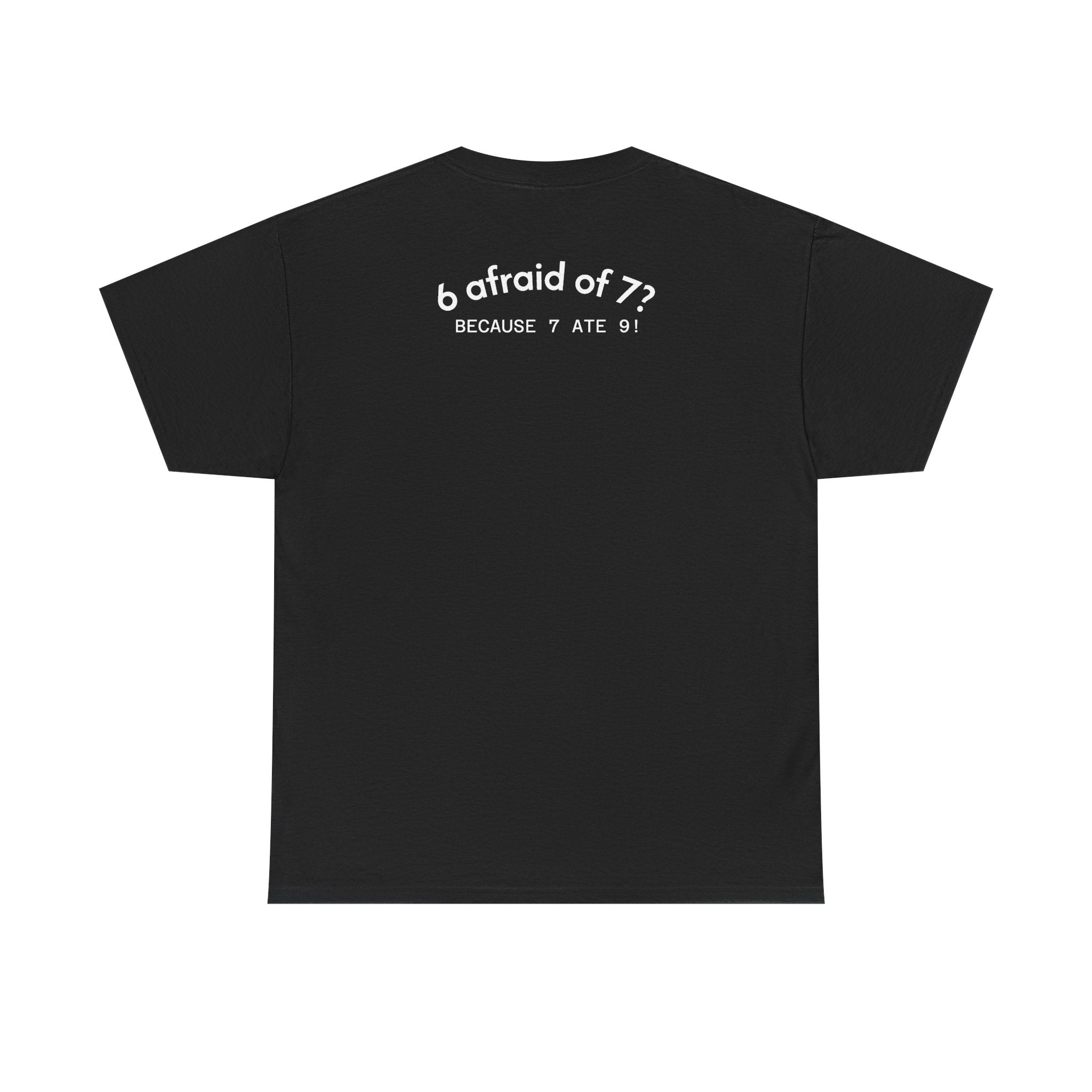 Why is 6 Afraid of 7? "Because 7 Ate 9" Funny Numbers Tee