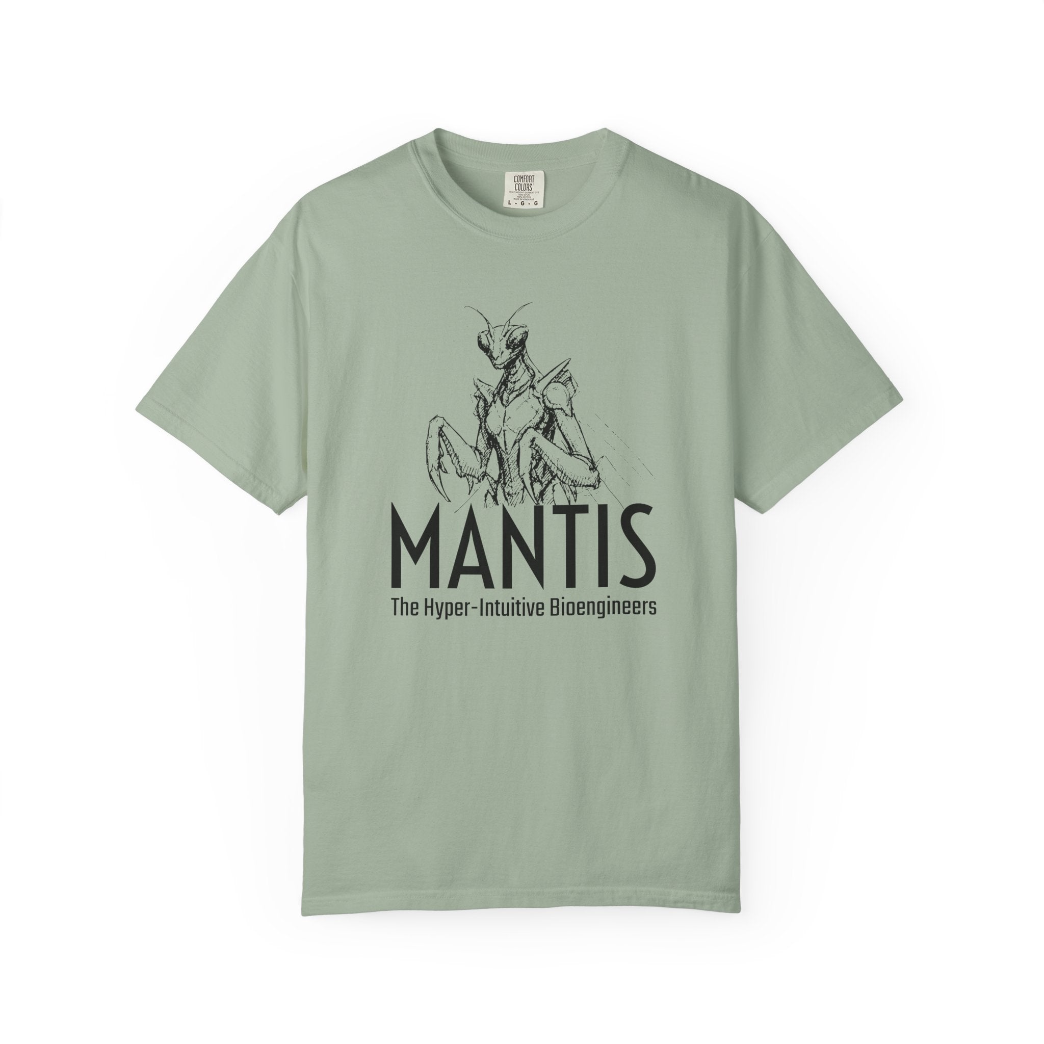 Alien Mantis Graphic T-Shirt — "The Hyper-Intuitive Bioengineers" Illustrated Tee