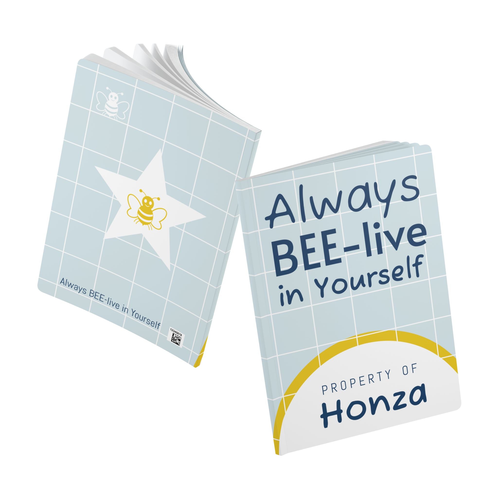 Personalized "Property of [Name]" Bee-lieve In Yourself Softcover Journal — Inspirational Notebook