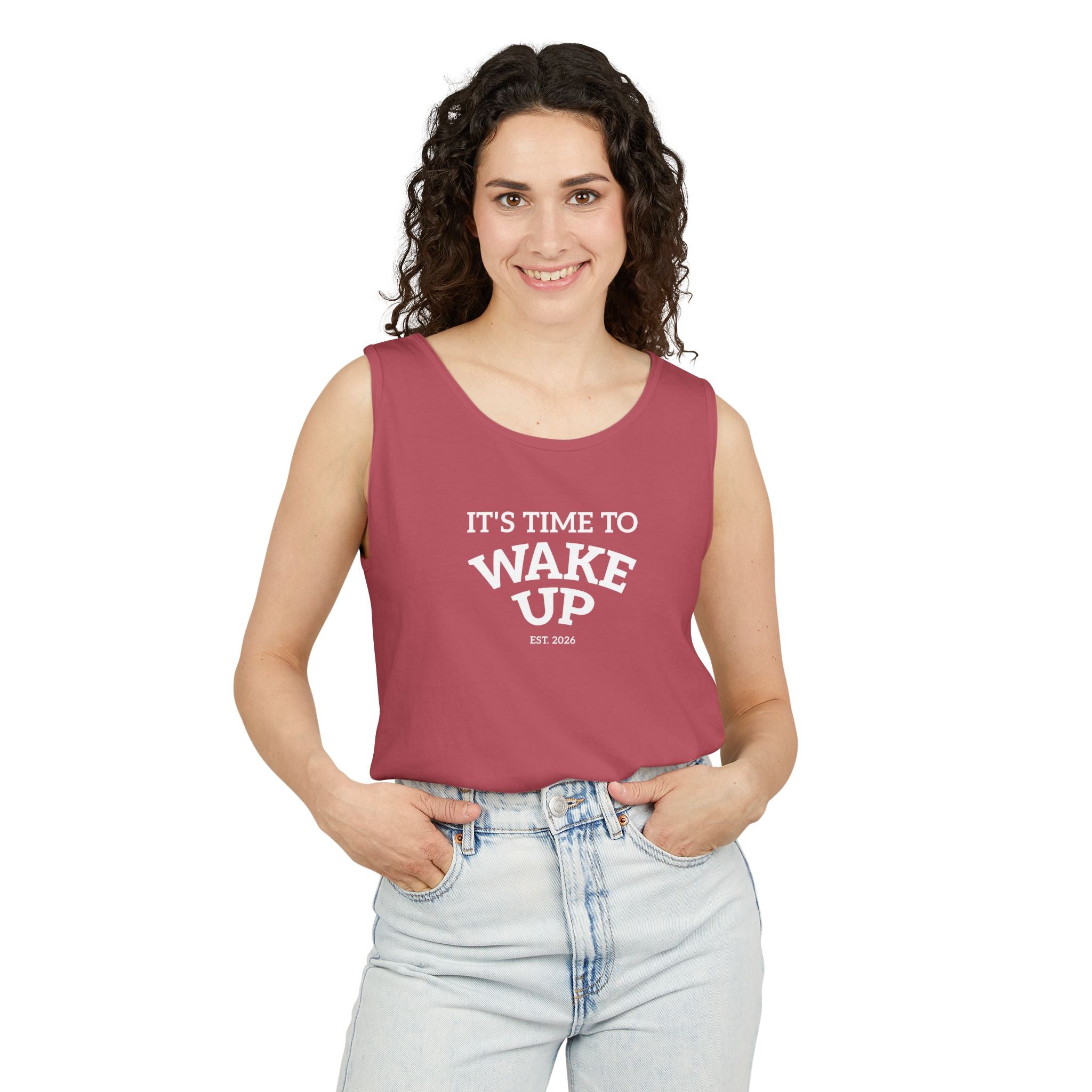 Wake Up Tank Top dark — Casual Graphic Tank