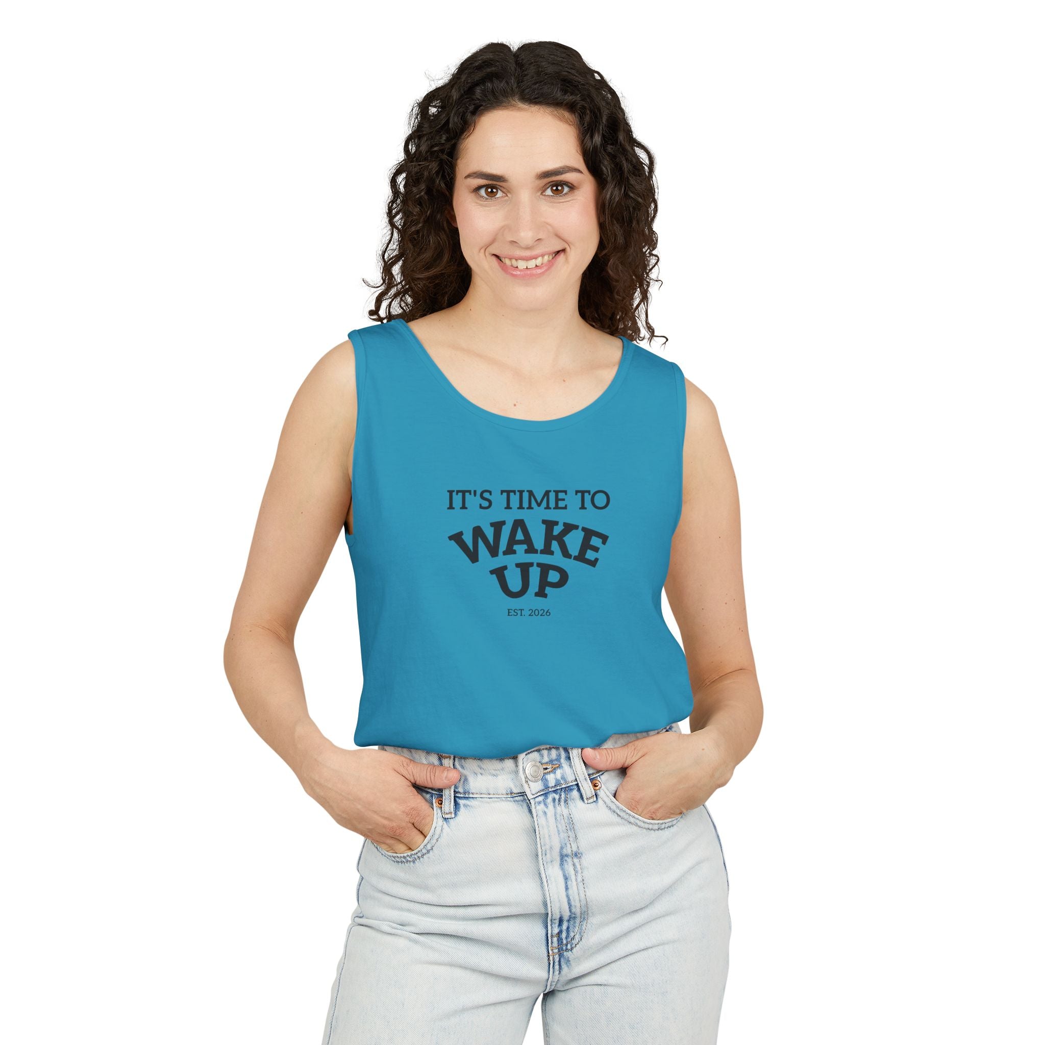 Wake Up Tank Top dark — Casual Graphic Tank