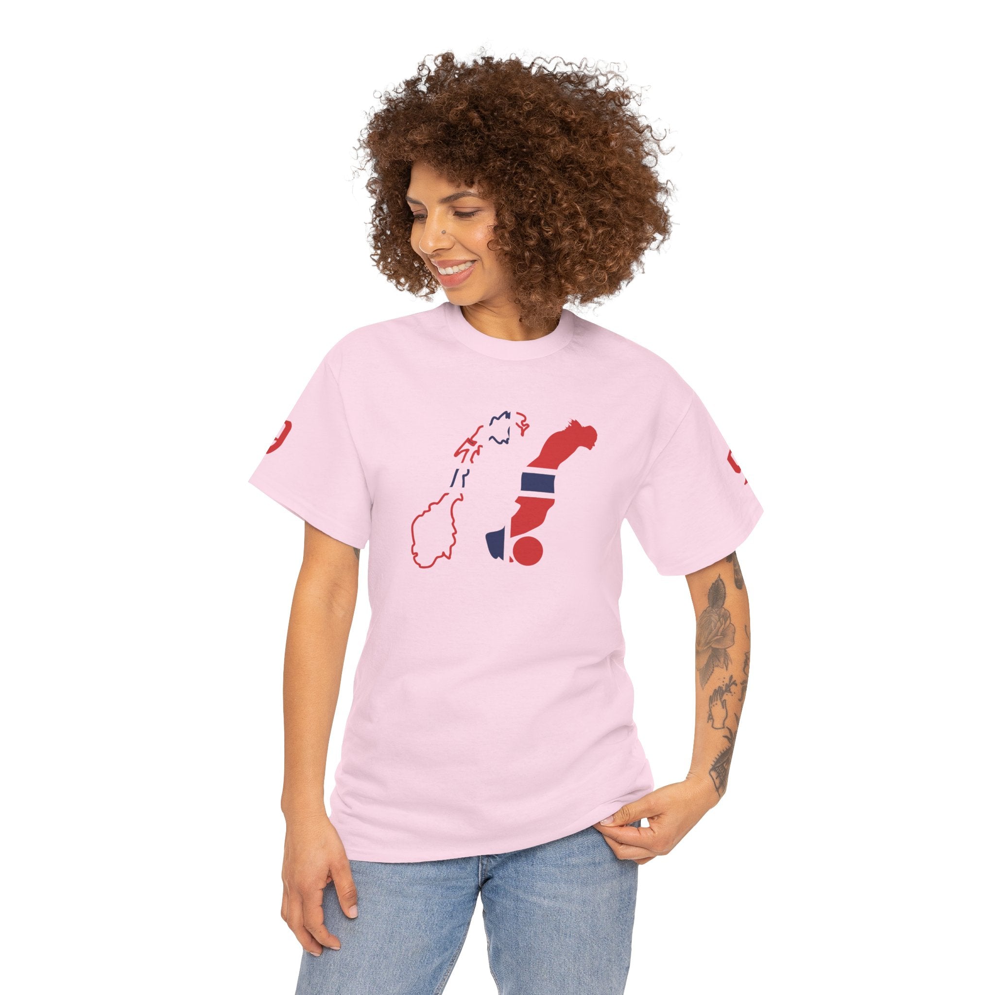 Haaland Norway Map Flag T‑Shirt — Scandinavian Pride Tee with Number 9