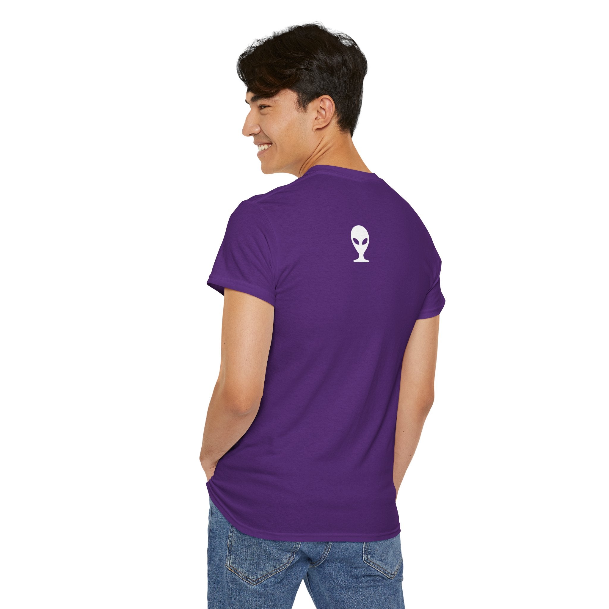 Alien Tee — Minimal "They Are Real" Vertical Graphic T-Shirt dark
