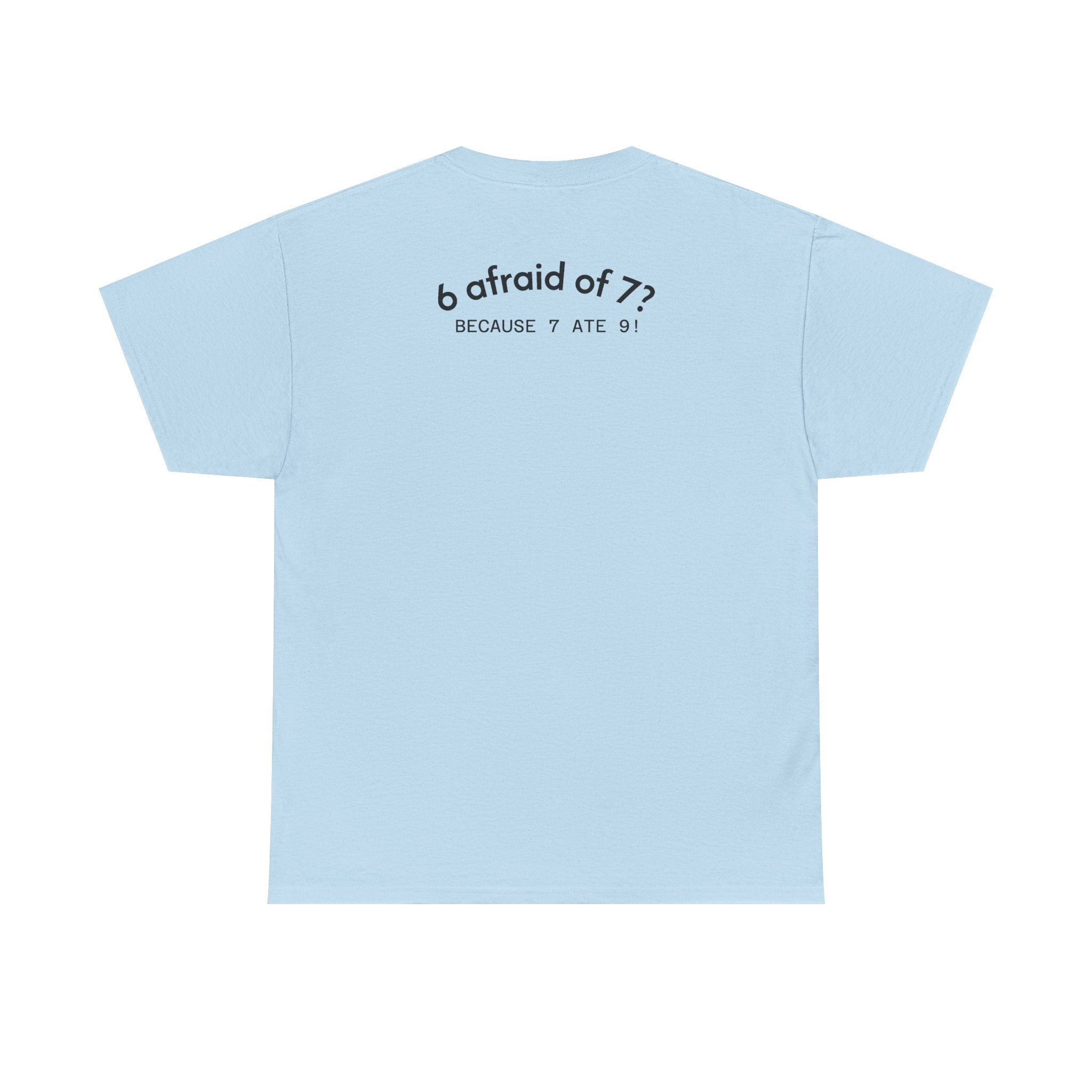 Why is 6 Afraid of 7? "Because 7 Ate 9" Funny Numbers Tee