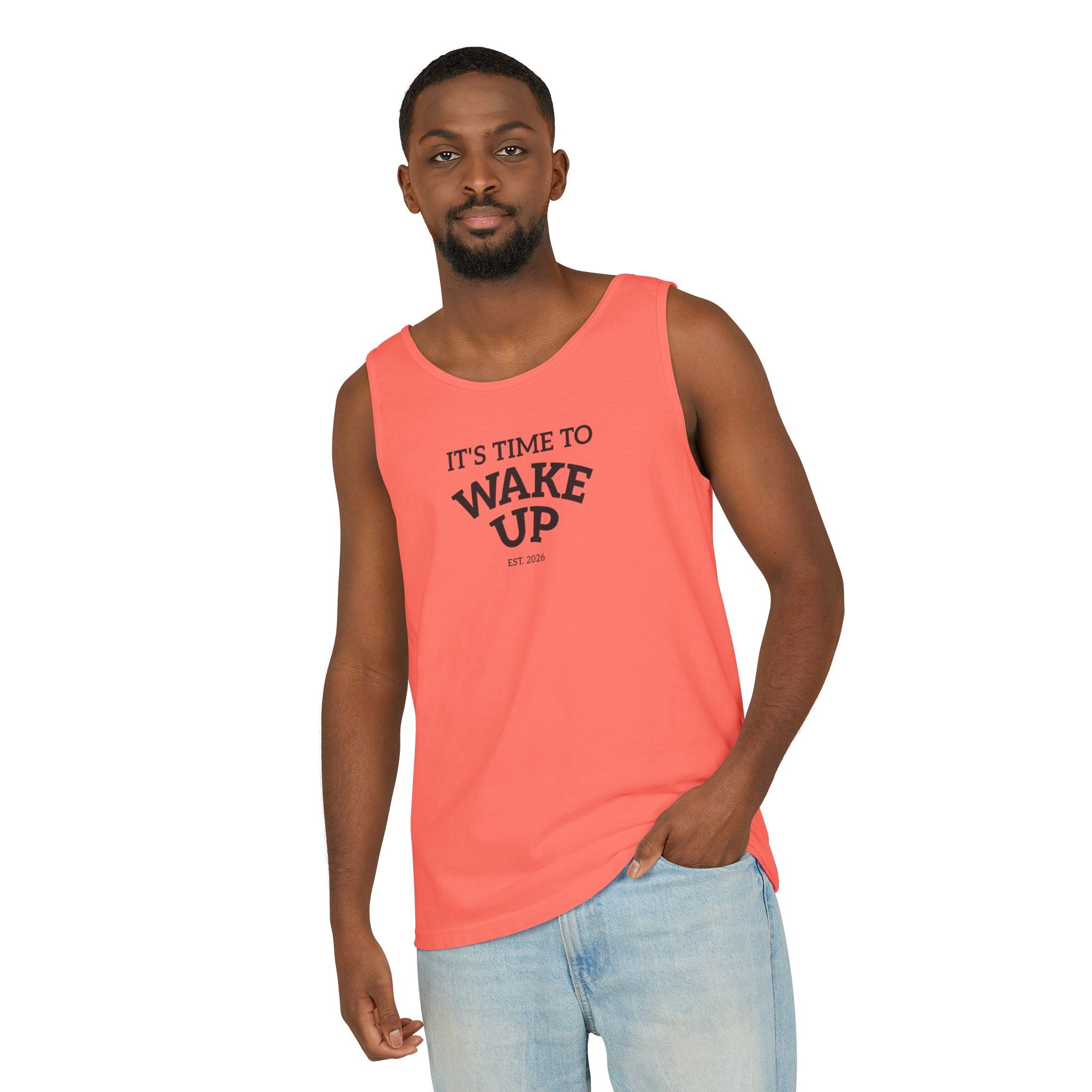 Wake Up Tank Top dark — Casual Graphic Tank
