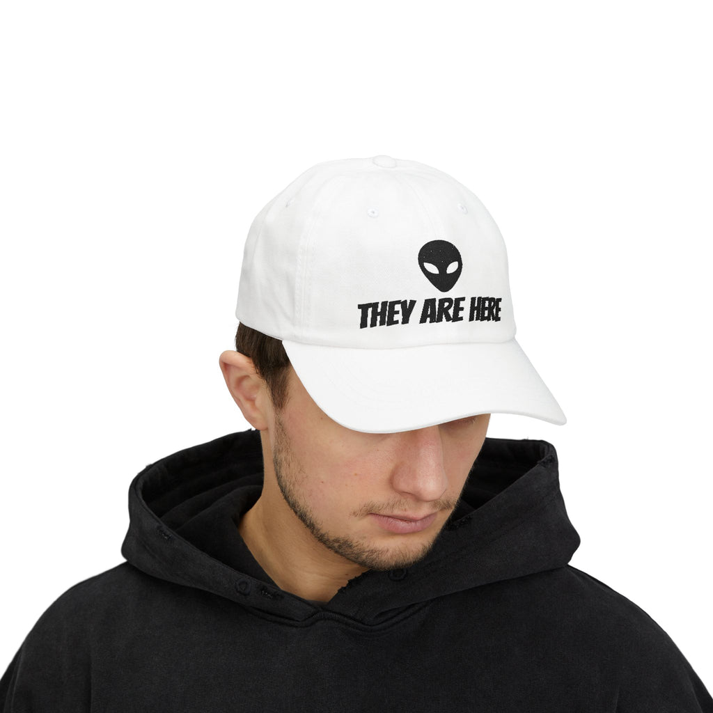 Alien "They Are Here" Dad Cap - Embroidered Baseball Hat light