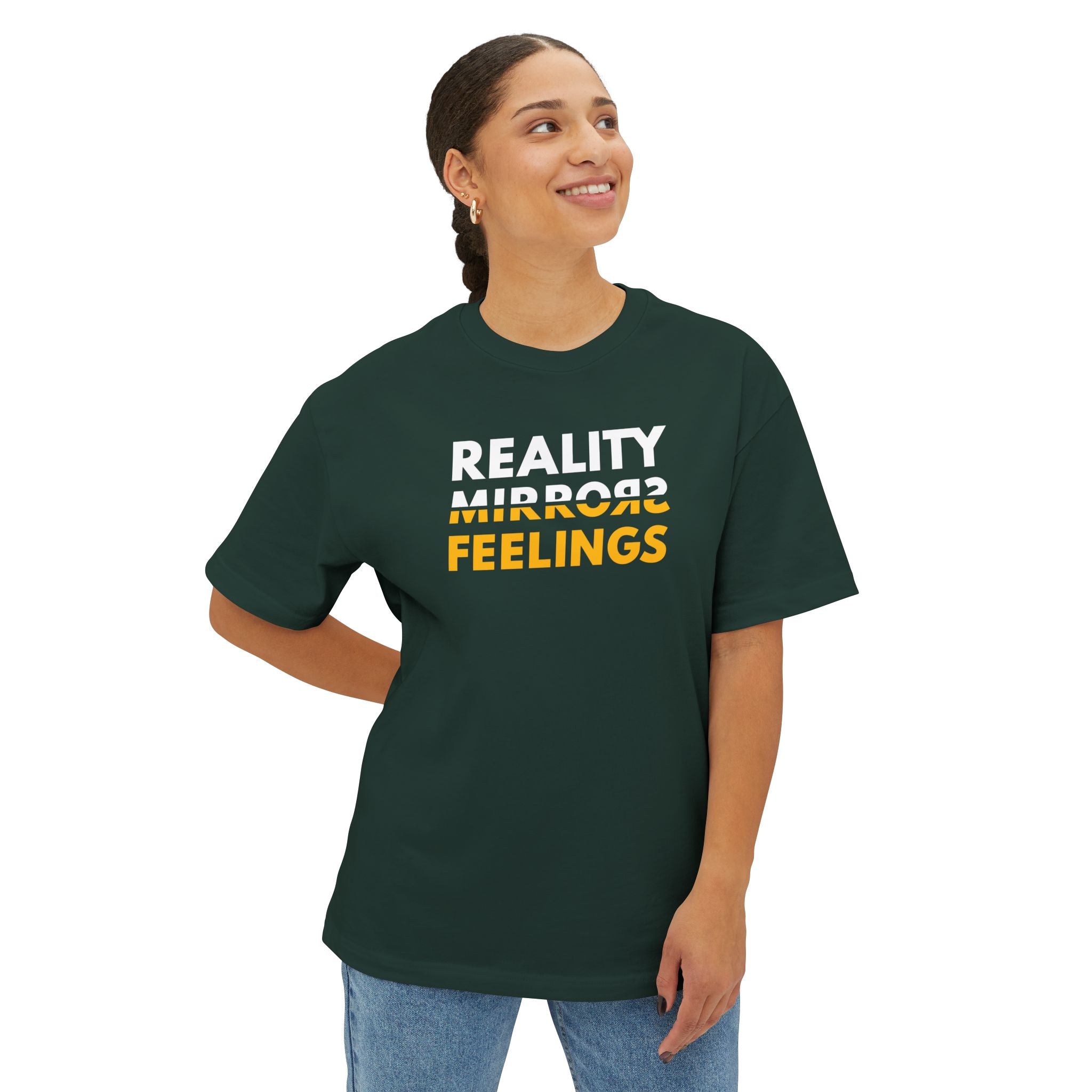 Reality Dark Tee — Reality Mirrors Feelings Minimalist Graphic T-Shirt