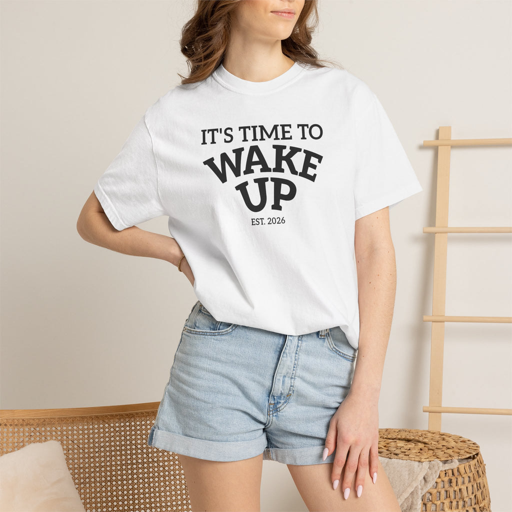 Wake Up Graphic T-Shirt — "It's Time to Wake Up" Casual Tee