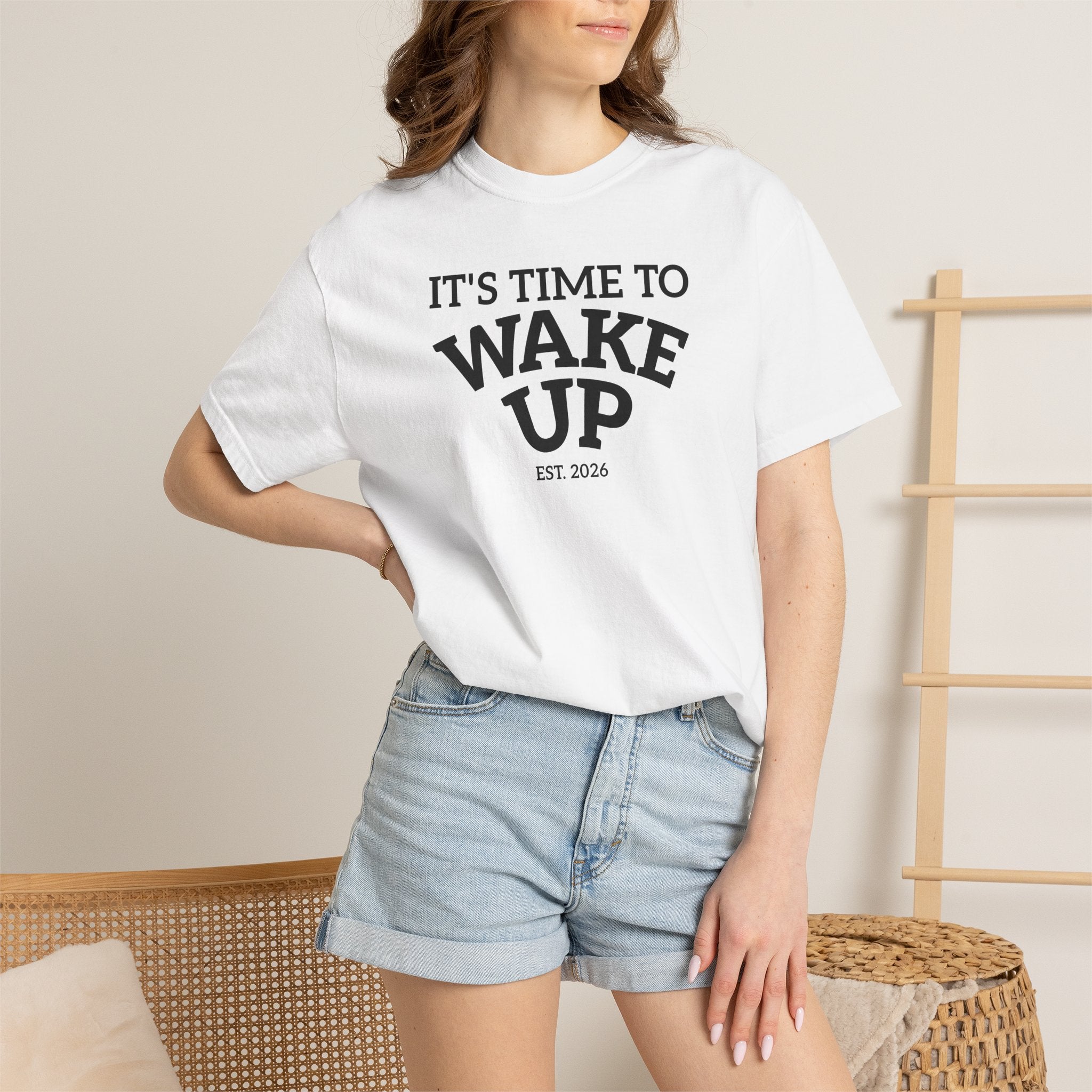 Wake Up Graphic T-Shirt — "It's Time to Wake Up" Casual Tee
