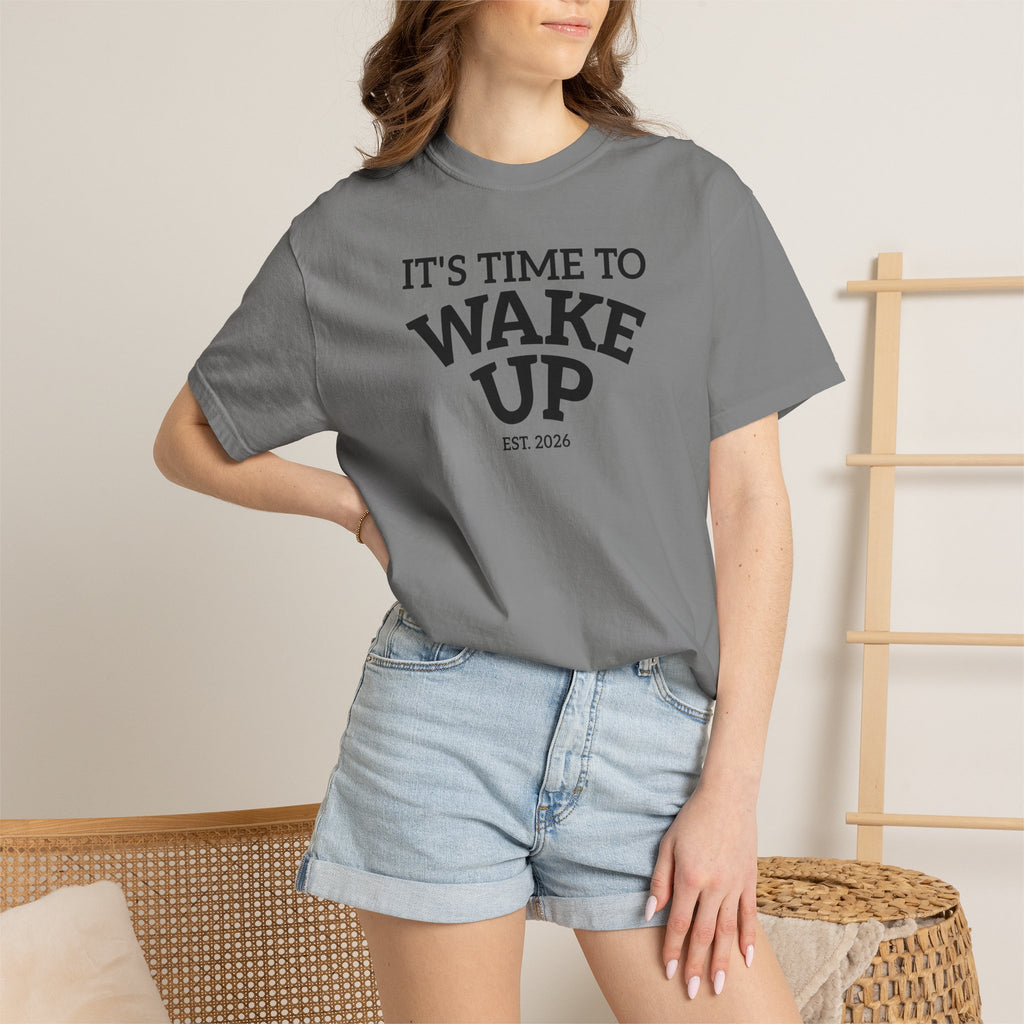 Wake Up Graphic T-Shirt — "It's Time to Wake Up" Casual Tee