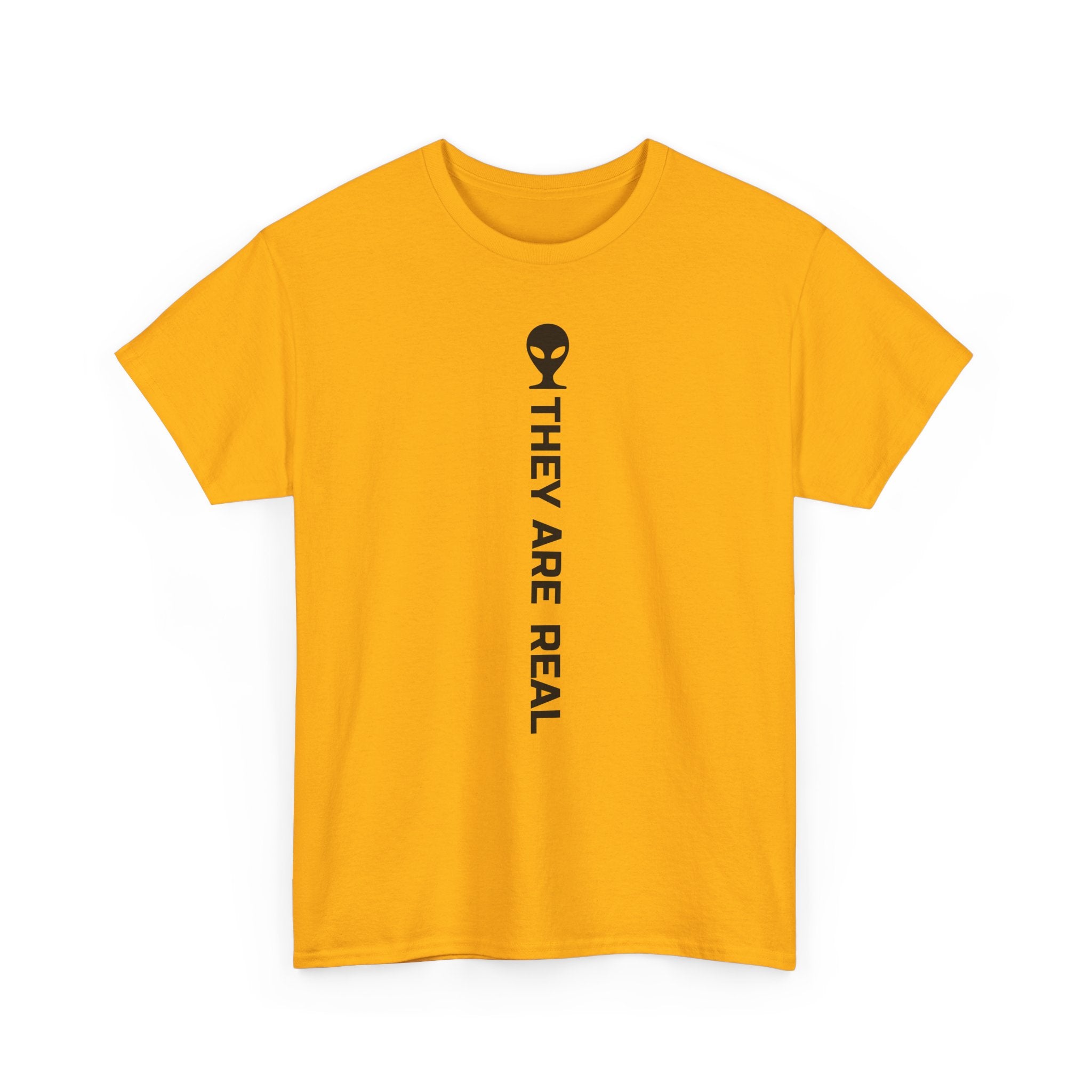 Alien Tee — Minimal "They Are Real" Vertical Graphic T-Shirt