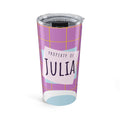 Personalized 'Property of [Name]' 20oz Tumbler — Retro Grid Back-to-School Travel Cup