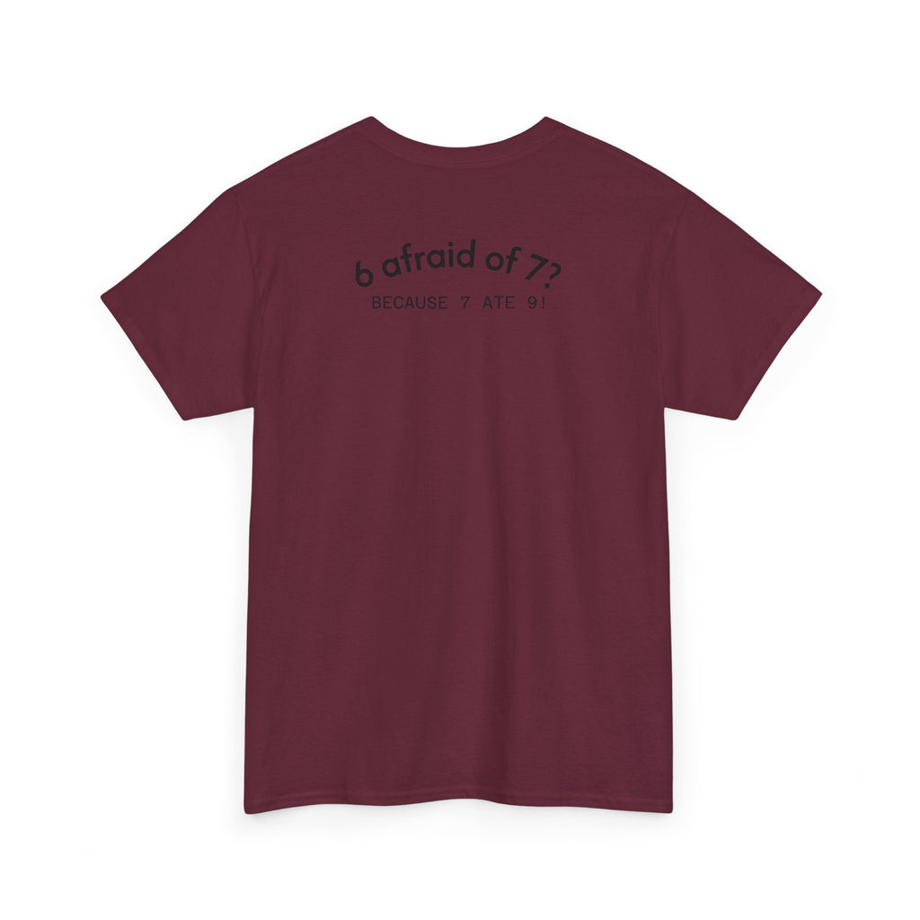 Why is 6 Afraid of 7? "Because 7 Ate 9" Funny Numbers Tee