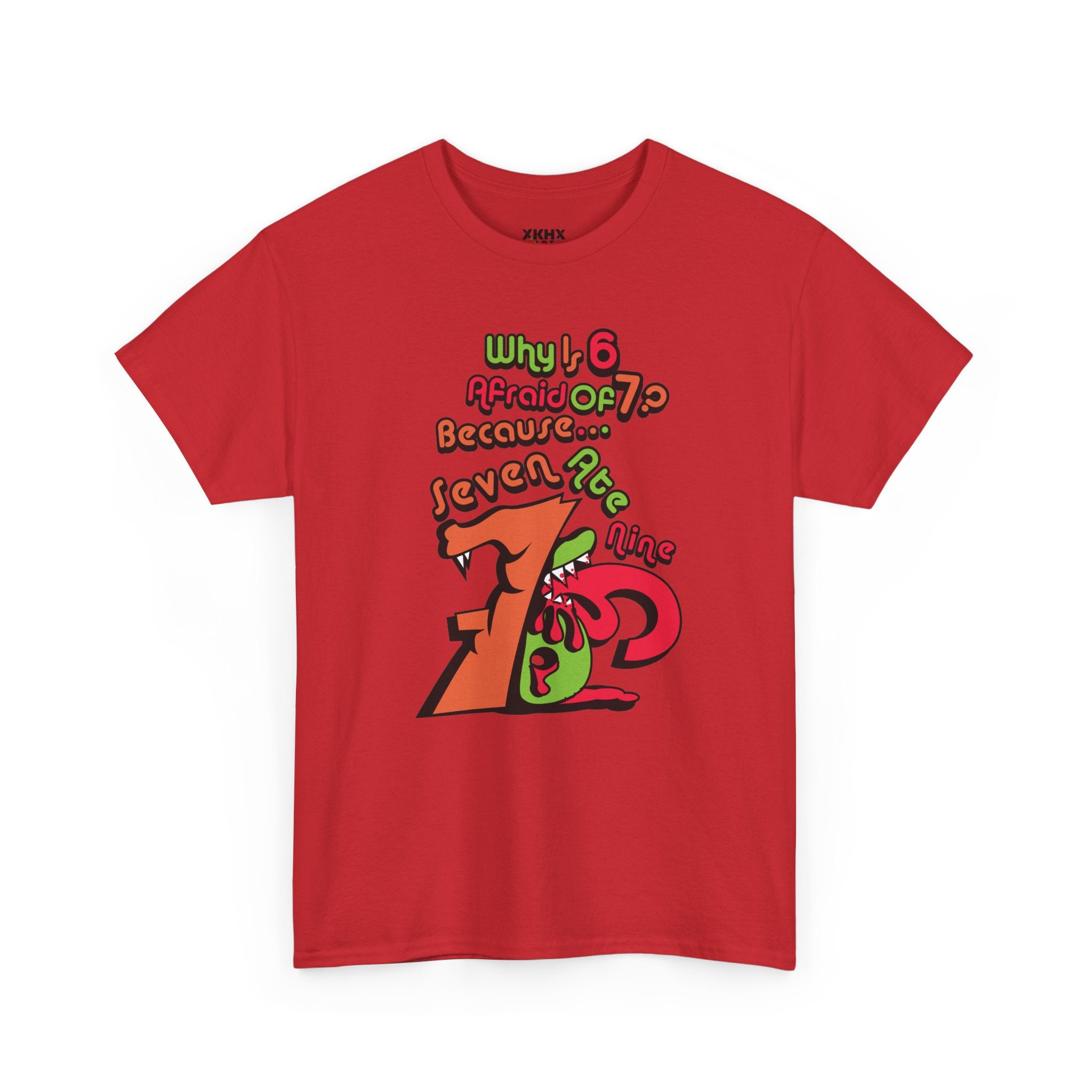 Why is 6 Afraid of 7? "Because 7 Ate 9" Funny Numbers Tee