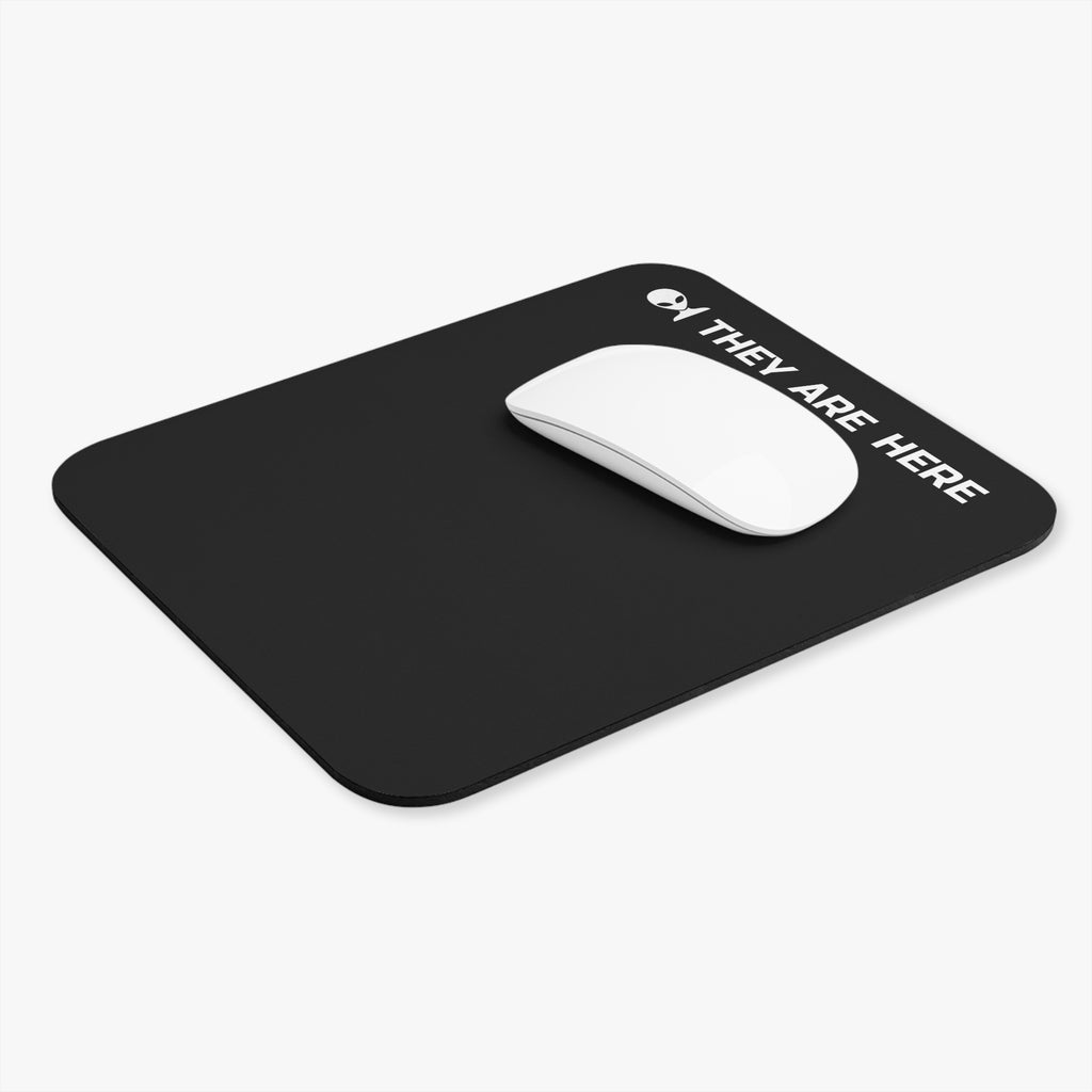 Alien Mouse Pad — They Are Here Black Rectangle Gaming/Office Desk Mat