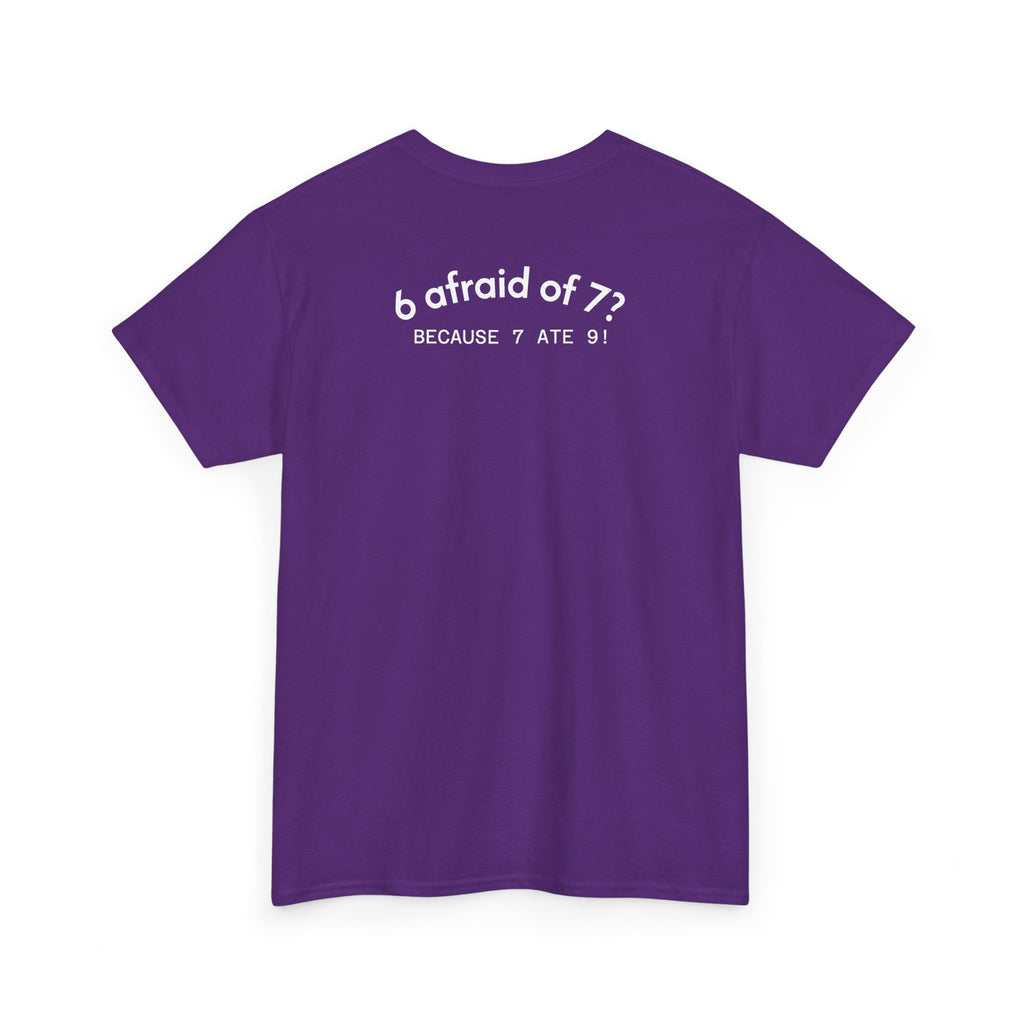 Why is 6 Afraid of 7? "Because 7 Ate 9" Funny Numbers Tee