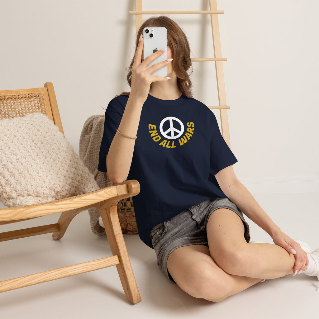 Peace Symbol T-Shirt — "End All Wars" Anti-War Graphic Tee
