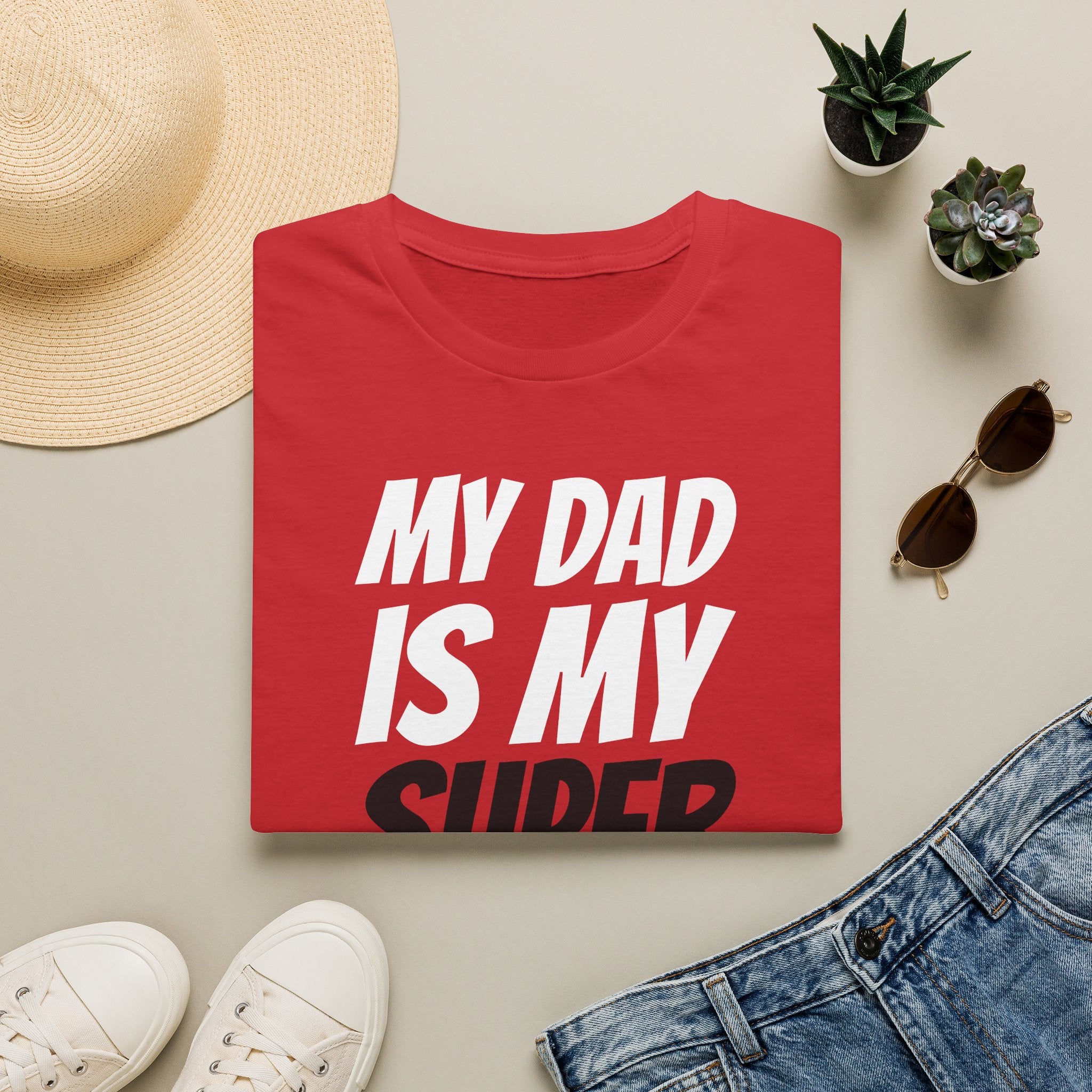 Superhero Dad T-Shirt — "My Dad Is My Superhero" Positive Message Tee