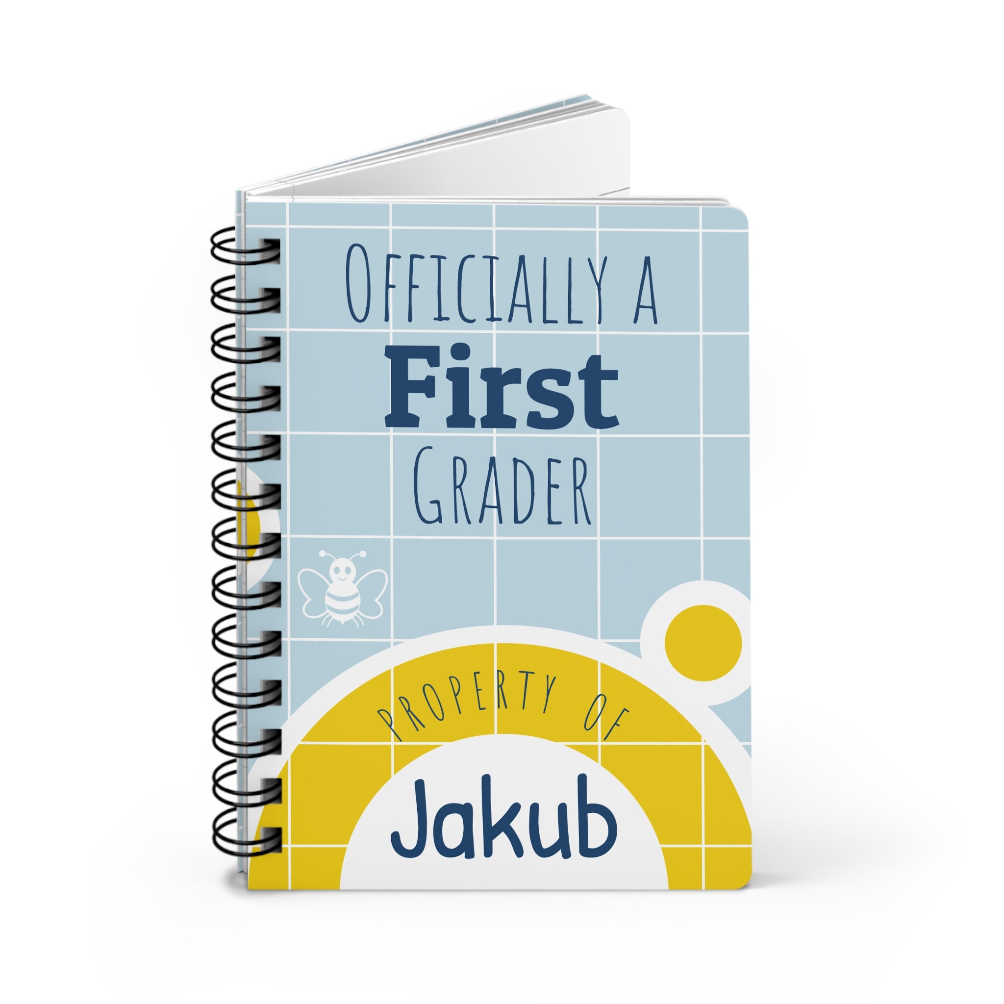 Personalized  Spiral Notebook — "Officially a [XX] Grader" School Journal (Blue)