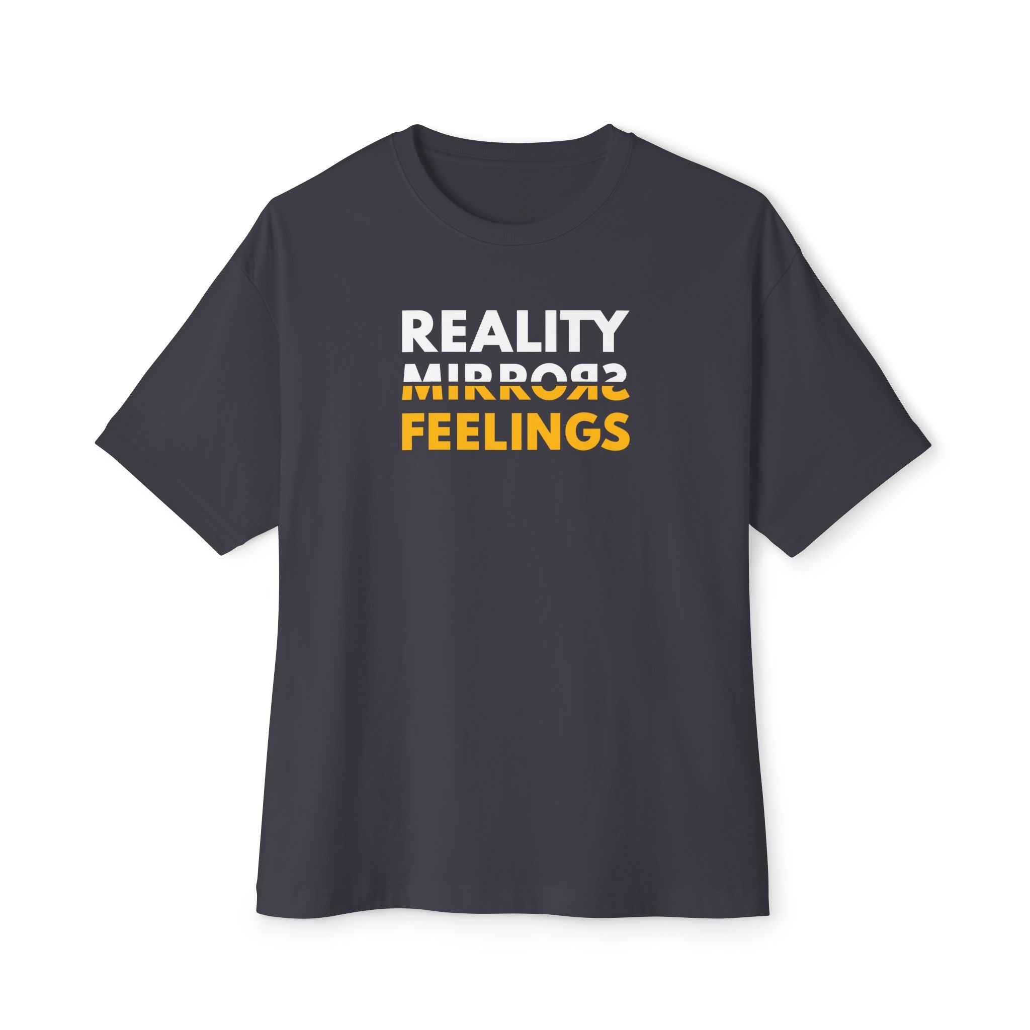 Reality Dark Tee — Reality Mirrors Feelings Minimalist Graphic T-Shirt