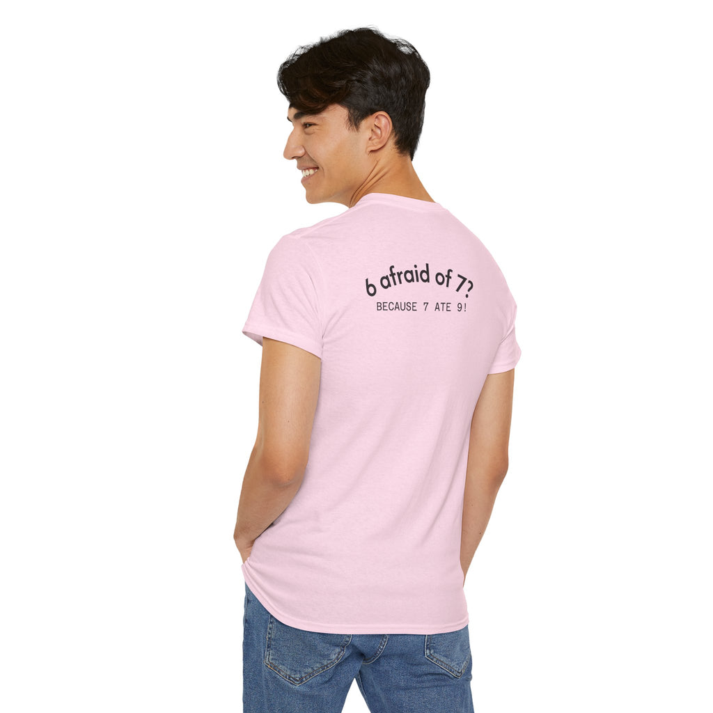 Why is 6 Afraid of 7? "Because 7 Ate 9" Funny Numbers Tee