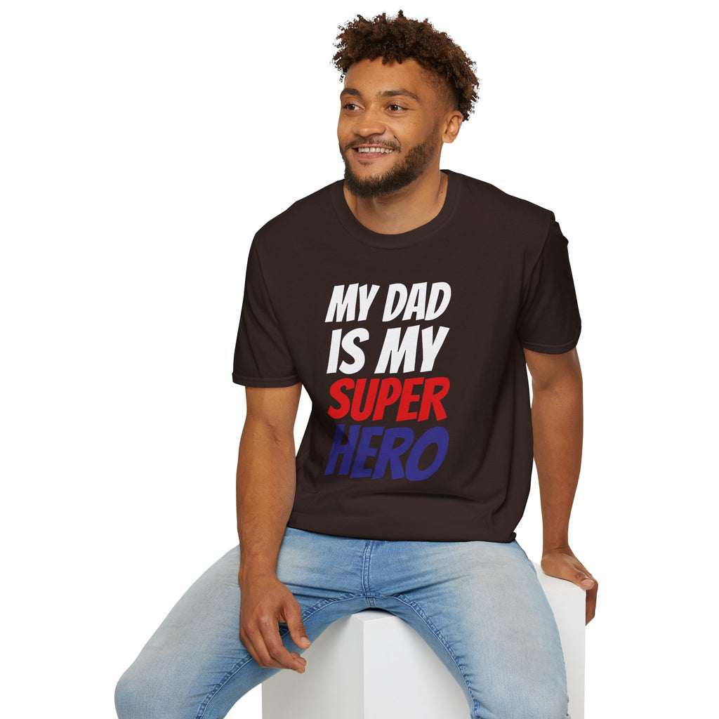 Superhero Dad T-Shirt — "My Dad Is My Superhero" Positive Message Tee