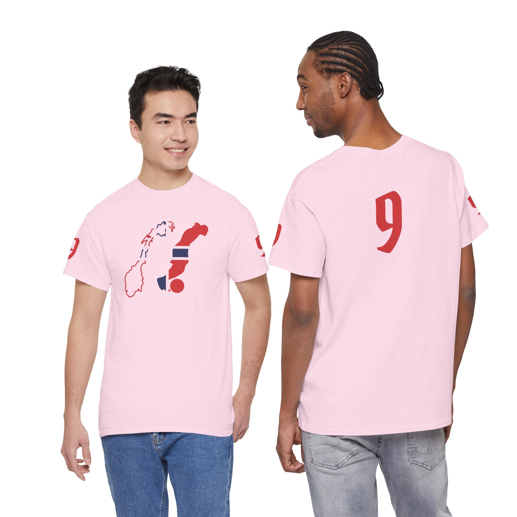Haaland Norway Map Flag T‑Shirt — Scandinavian Pride Tee with Number 9