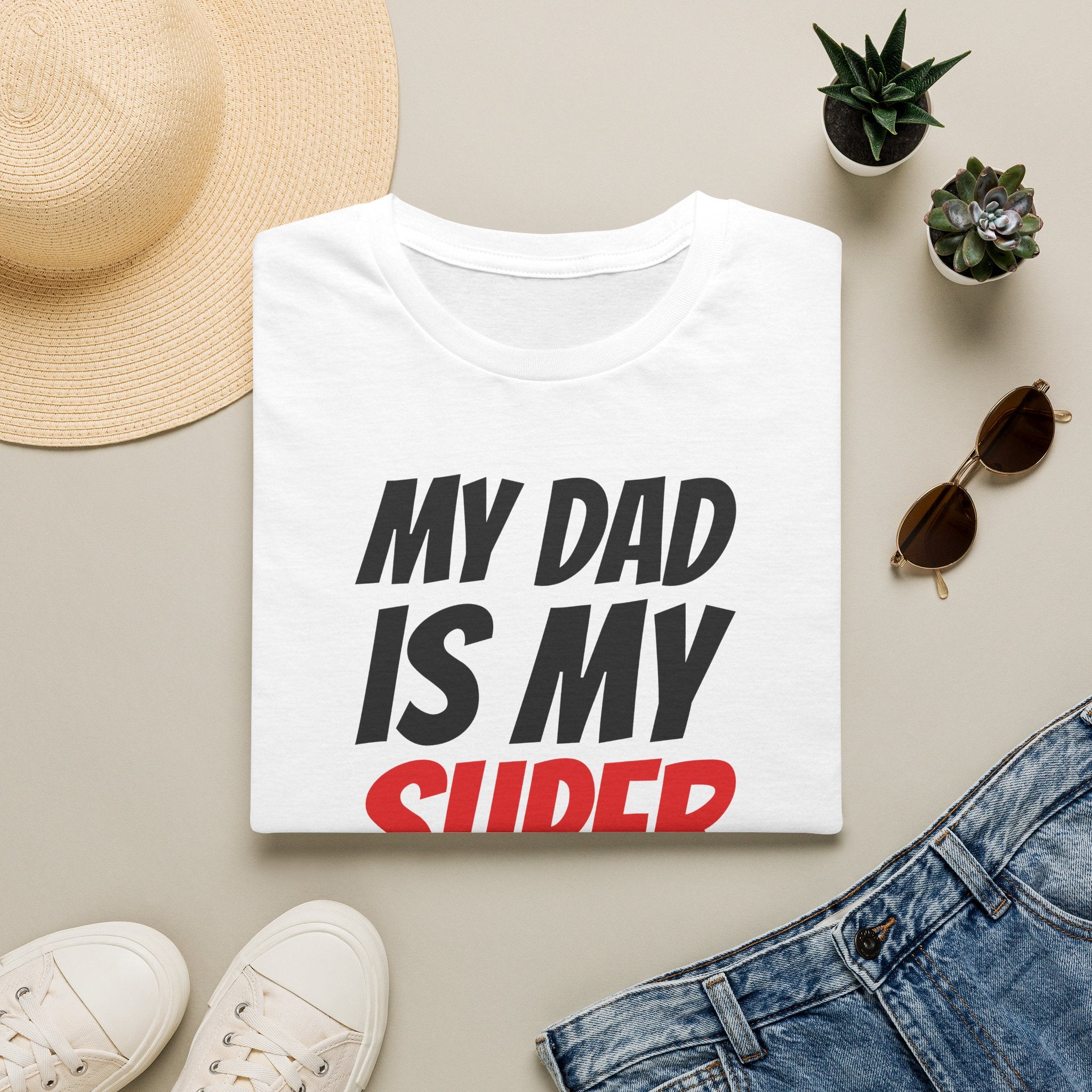 Superhero Dad T-Shirt — "My Dad Is My Superhero" Positive Message Tee