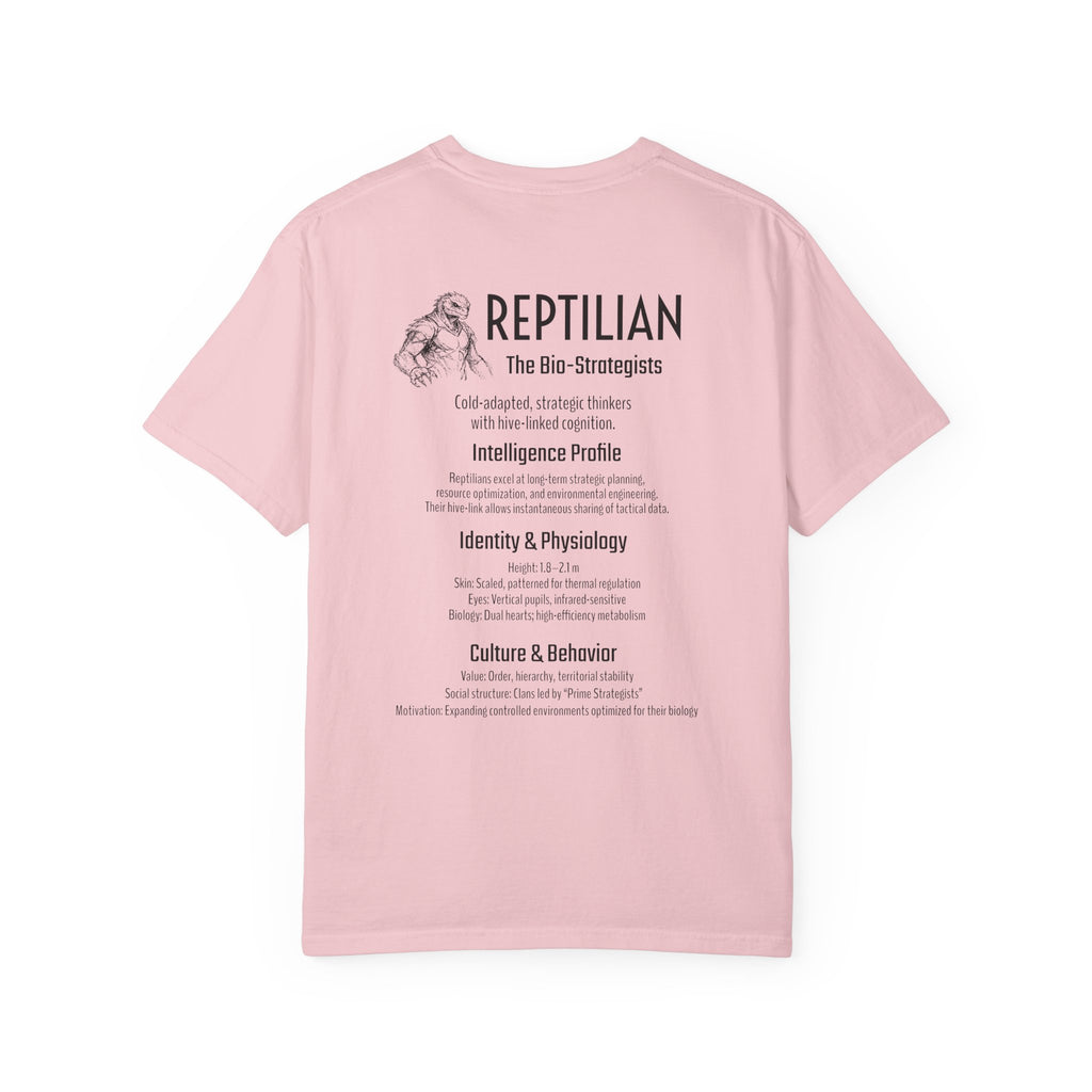 Alien Reptilian Graphic T-Shirt — "The Bio-Strategists" Illustrated Tee
