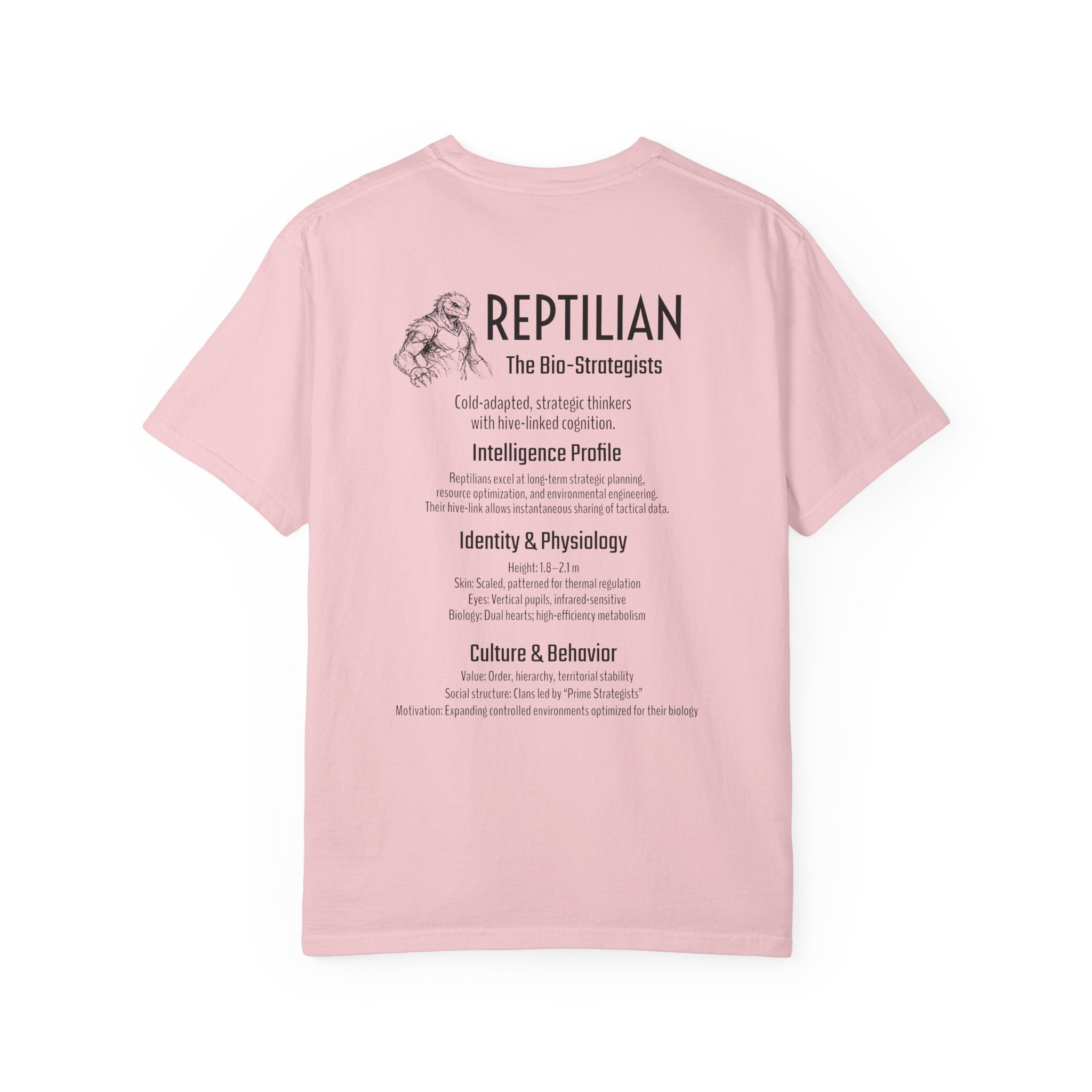 Alien Reptilian Graphic T-Shirt — "The Bio-Strategists" Illustrated Tee